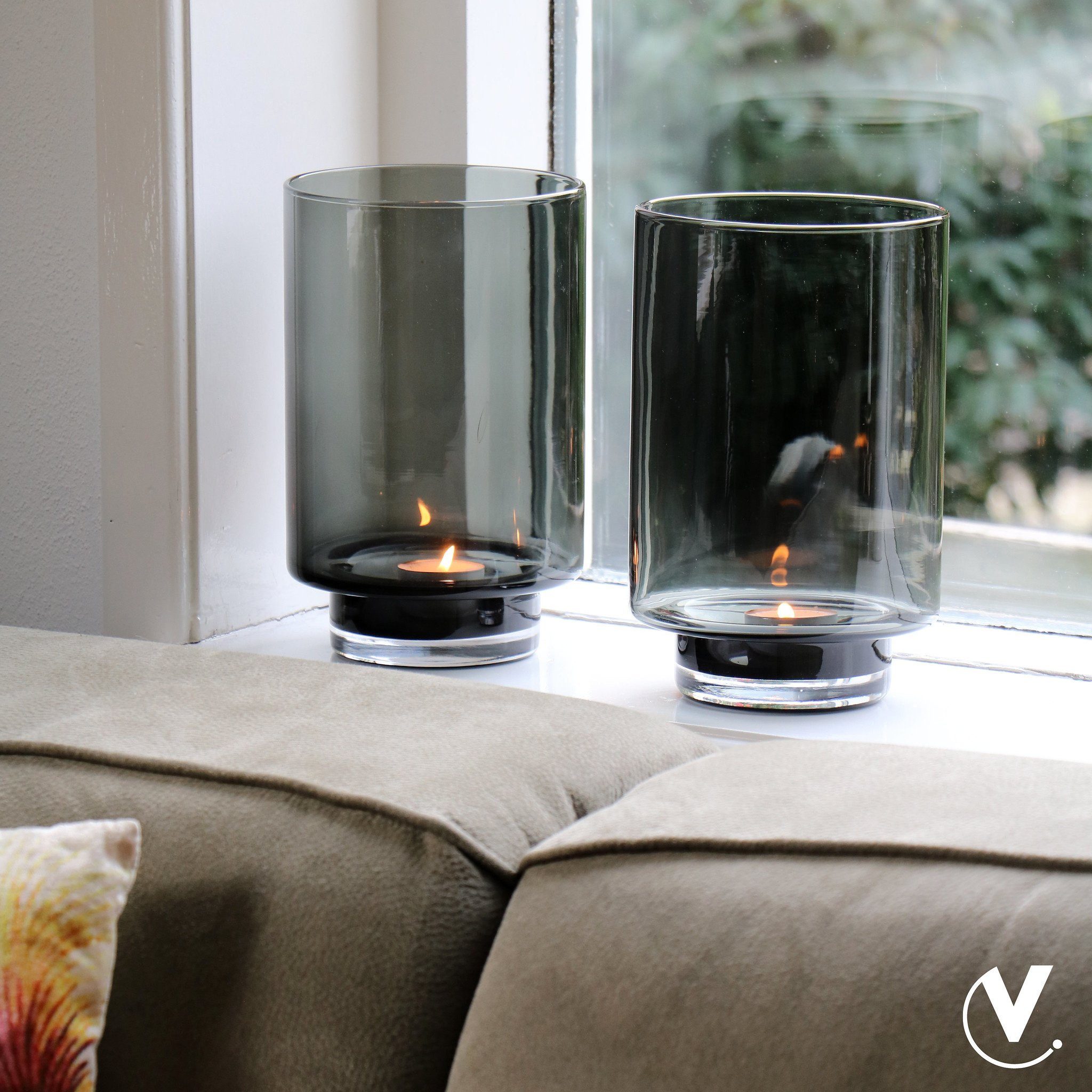 Vase the World Kerzenlaterne Vase the World Thames Rauchglas-Kerzenlaterne günstig online kaufen