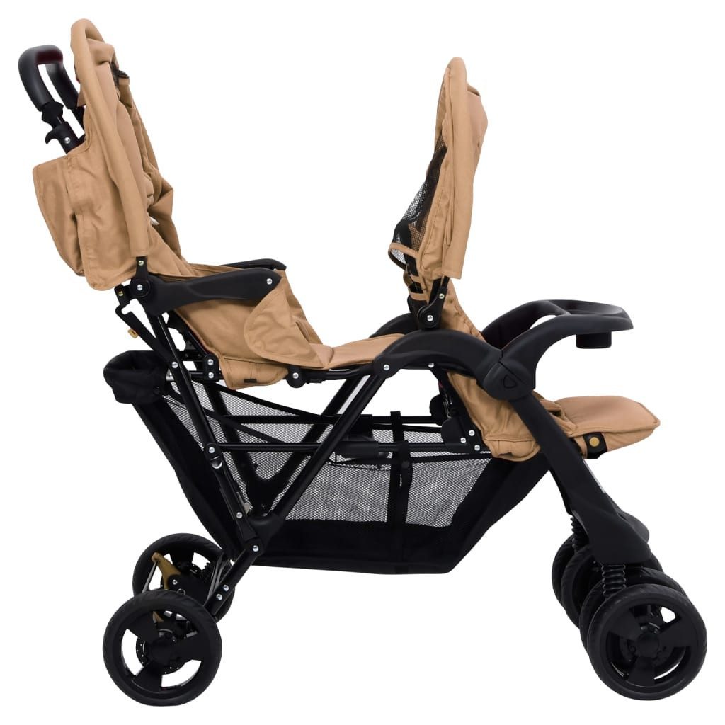 vidaXL Zwillingswagen Taupe - Bild 4