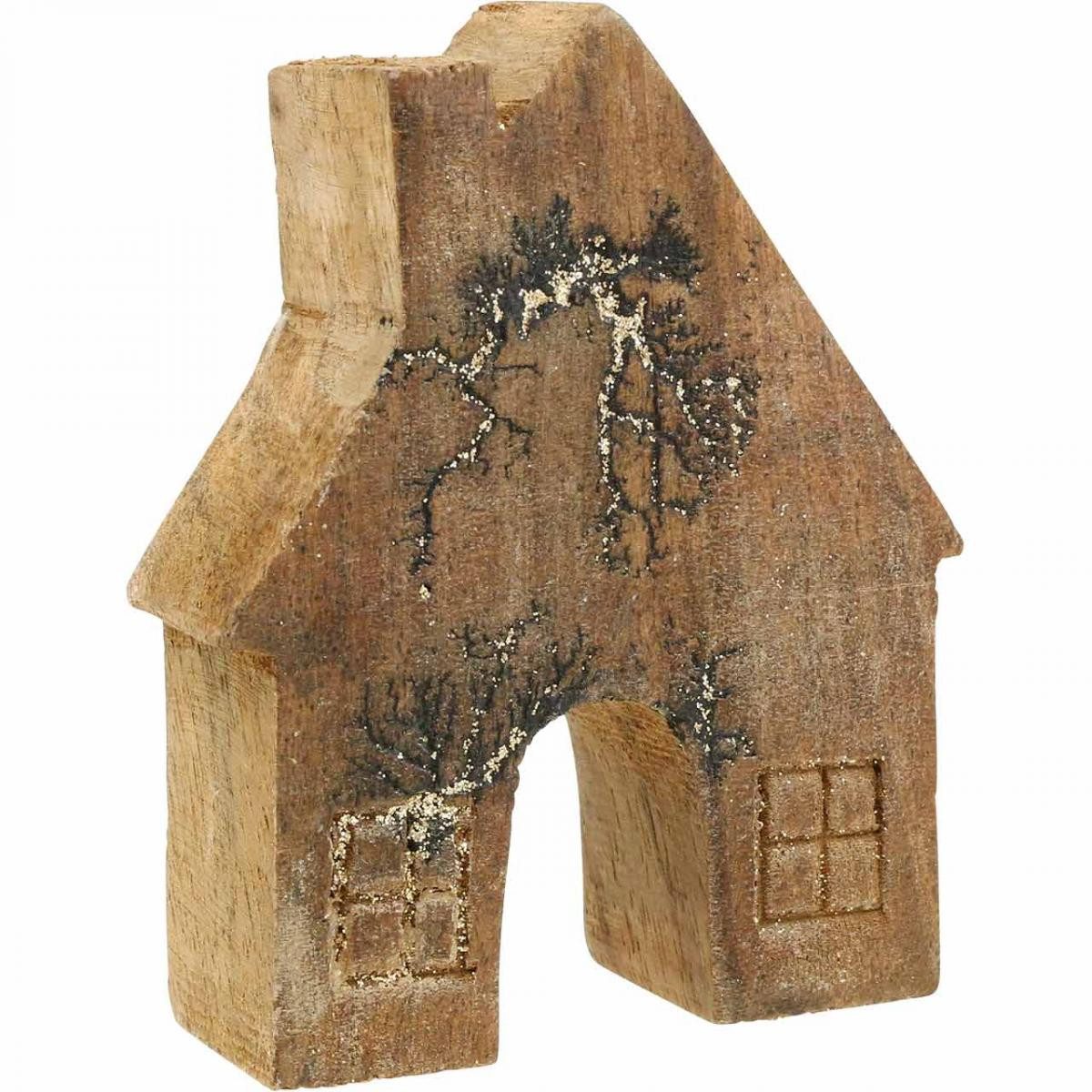 Florists Products Weihnachtsmann Weihnachtliches Holzhaus Deko Aufsteller für festliche