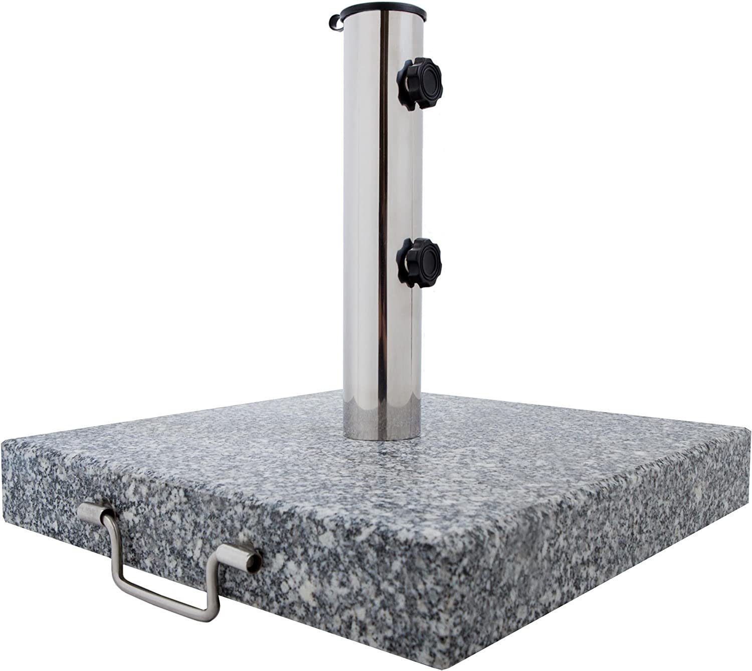 Schirmständer-Platte Sonnenschirmständer Granit Griff 30kg (1-tlg) anaterra, Quadratisch Schirmständer, Rollen