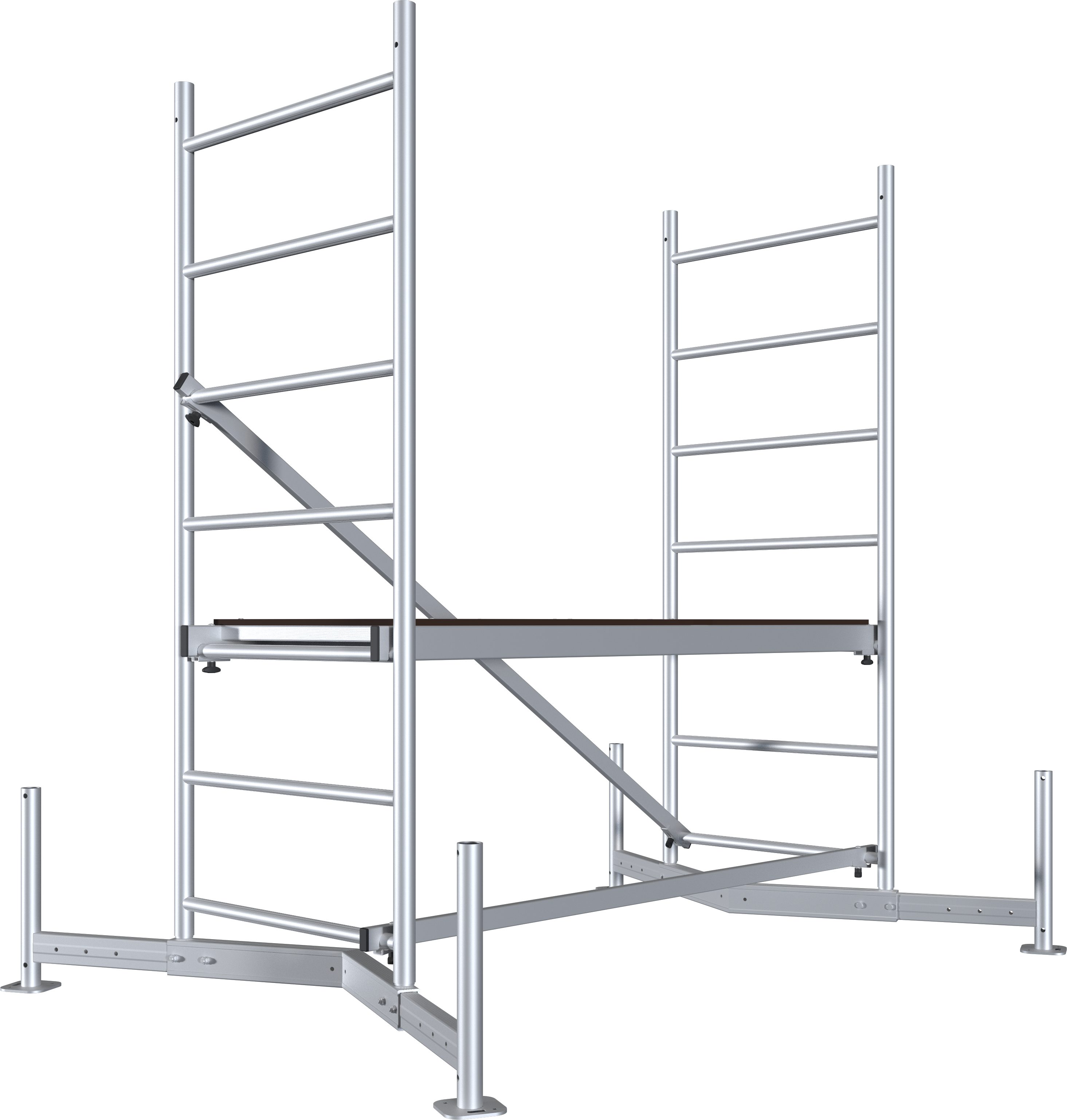 KRAUSE Arbeitsgerüst ClimTec System, Alu-Grundgerüst, aufstockbar, Arbeitshöhe: 3 Meter
