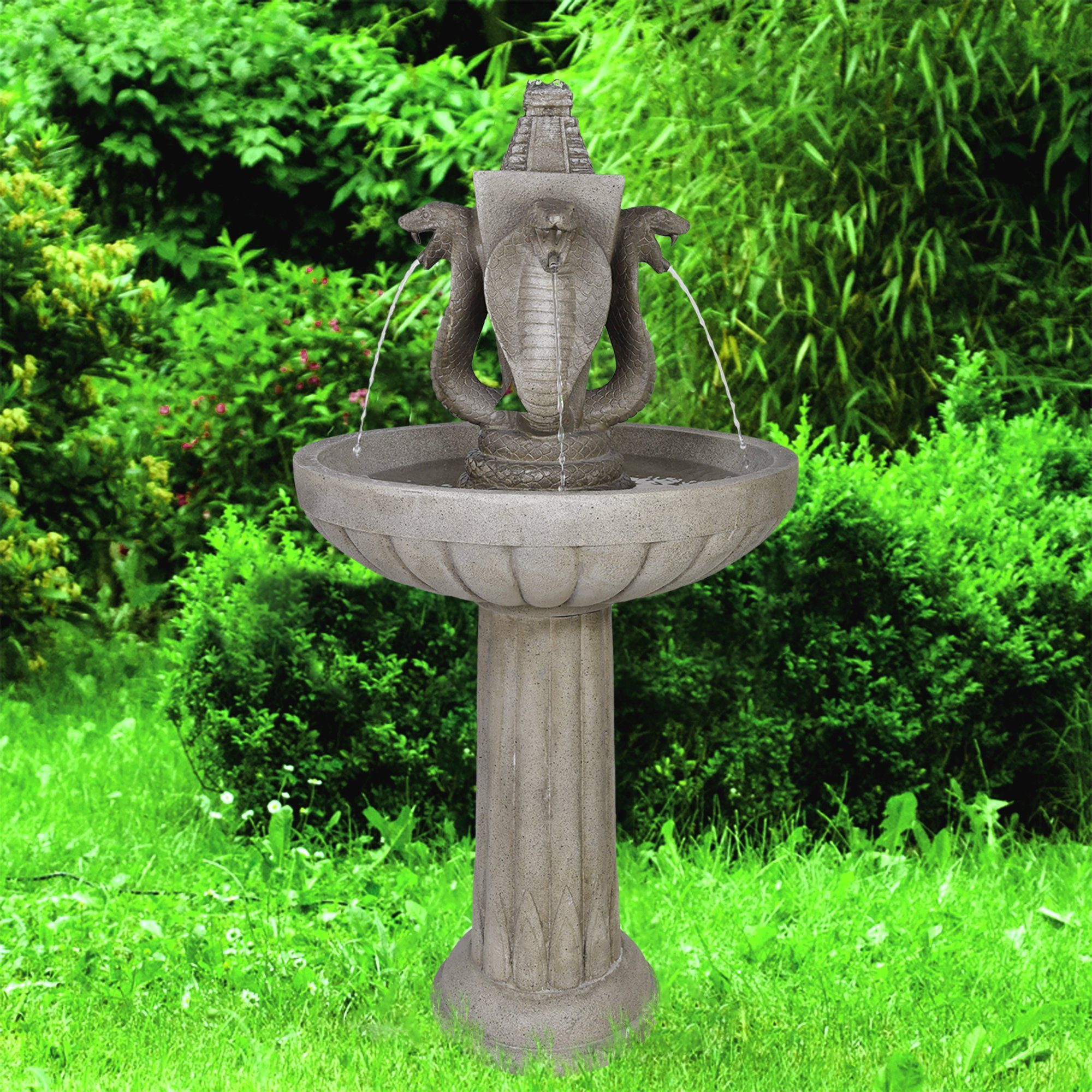 Gartenbrunnen Kaskade Springbrunnen KÖHKO® Klassischer Zierbrunnen Etagenbrunnen Maya" Wasserspiel Vogelbad " Gartenbrunnen Köhko