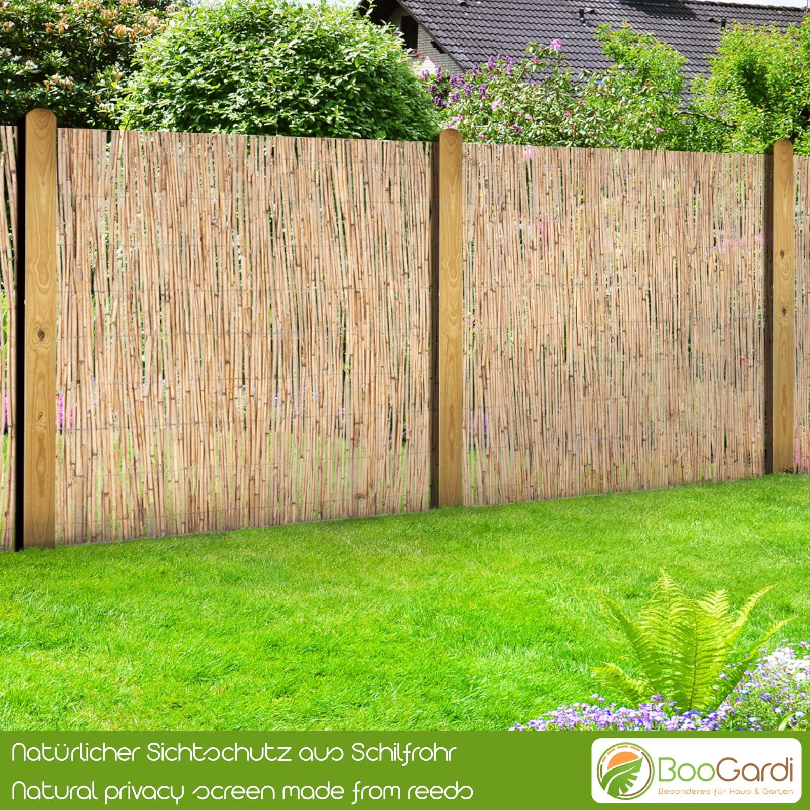 BooGardi Sichtschutzzaunmatten Schilfrohrmatte natur, (1St