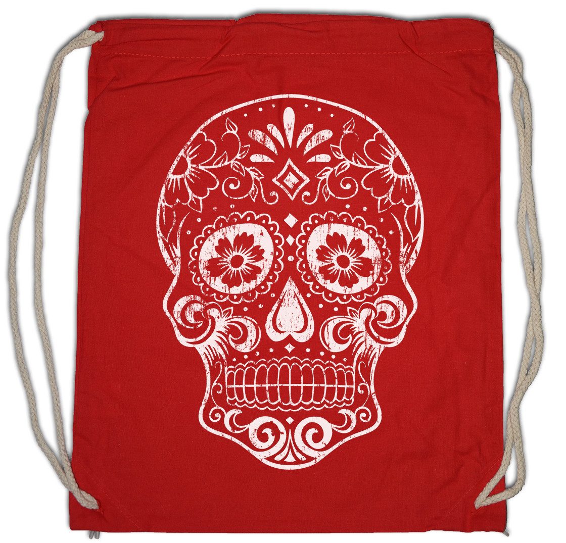Turnbeutel Mexican Skull V Turnbeutel Schädel Totenschädel Sugar Totenkopf Mexiko