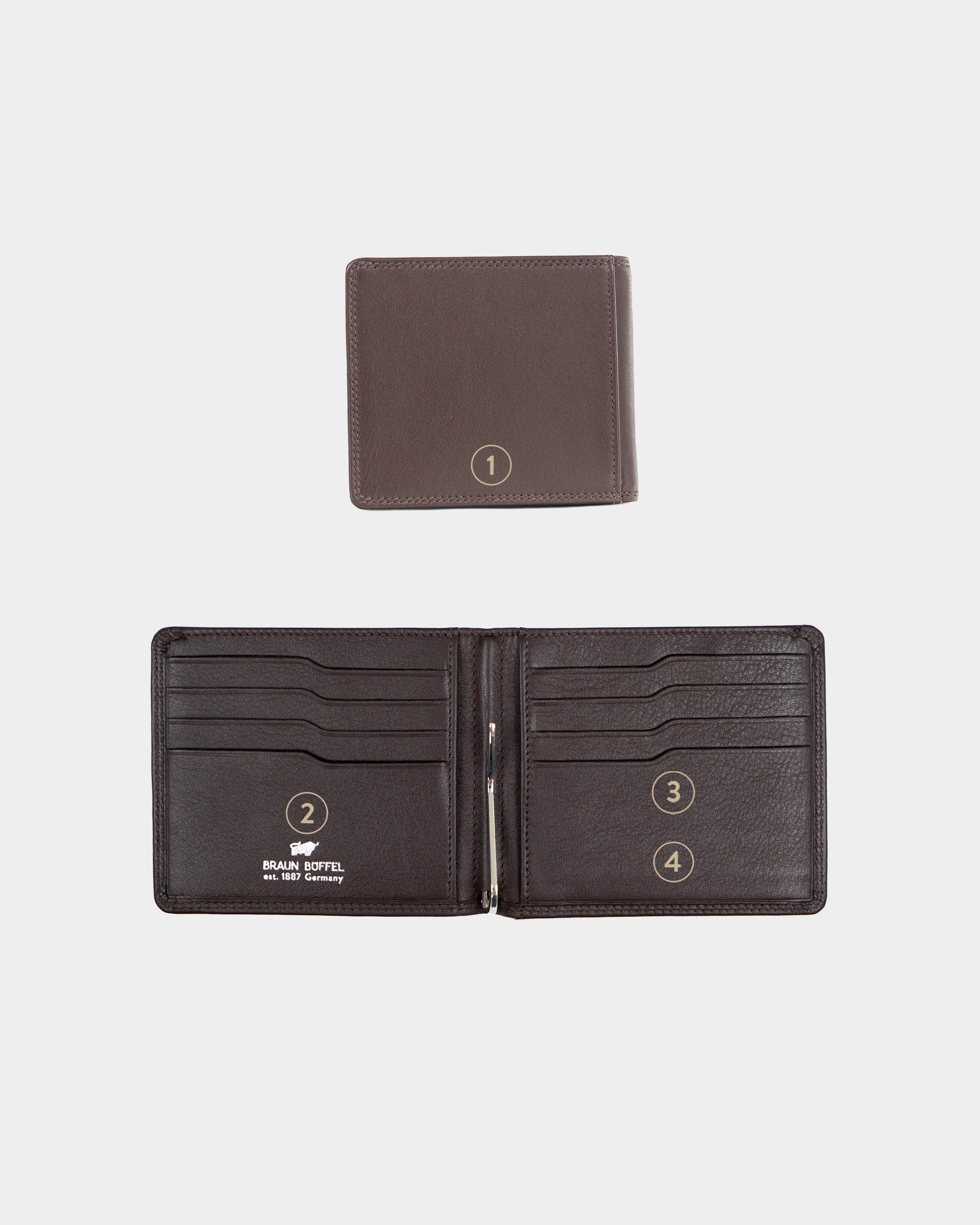 Braun Büffel Geldbörse GOLF RFID Dollarclip 8CS braun