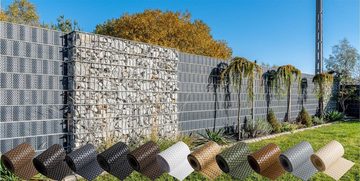 Primaflor-Ideen in Textil Sichtschutzstreifen Polyrattan Windschutz für den Doppelstabmatten Zaun