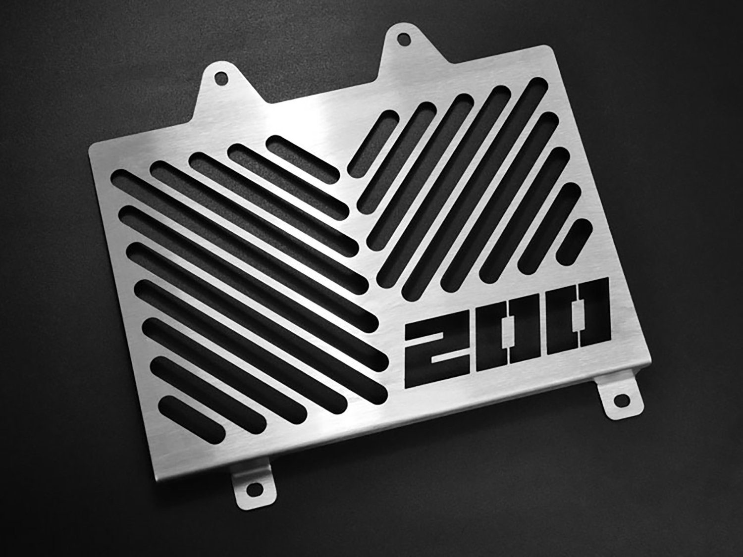 ZIEGER Motorrad-Additiv Kühlerabdeckung für KTM 200 Duke Logo silber, Motorradkühlerabdeckung