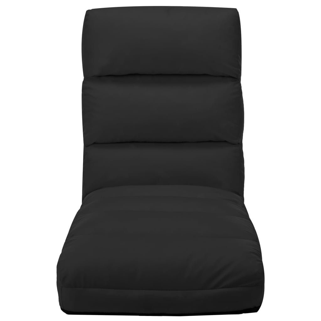 vidaXL Chaiselongue Bodenstuhl Faltbar Schwarz Kunstleder, 1 Teile