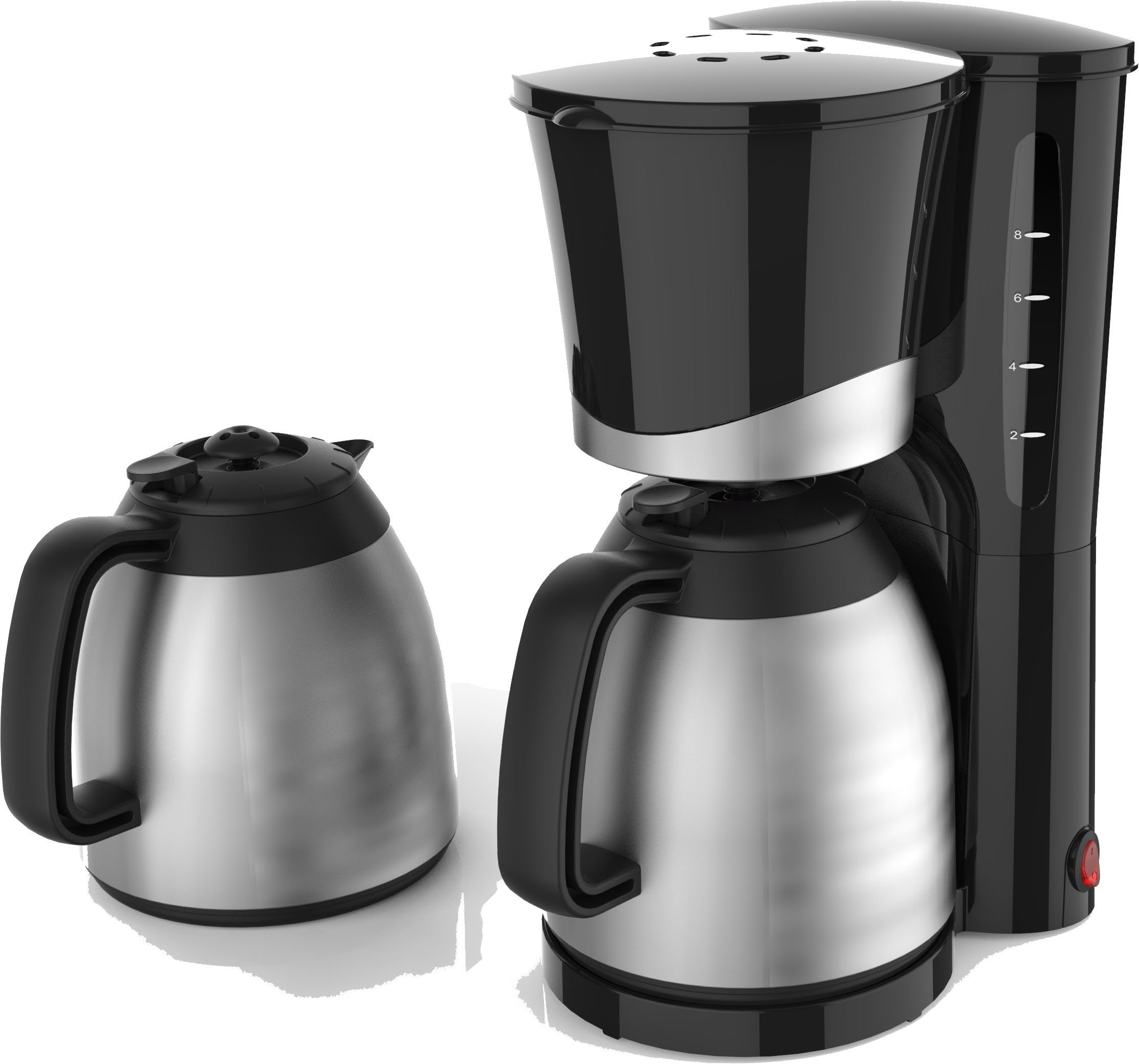 Team Kalorik Filterkaffeemaschine TKG KA 520 BK SI, 1l Kaffeekanne,  Papierfilter, hochwertiger Kaffeeautomat mit 2 Thermokannen online kaufen |  OTTO