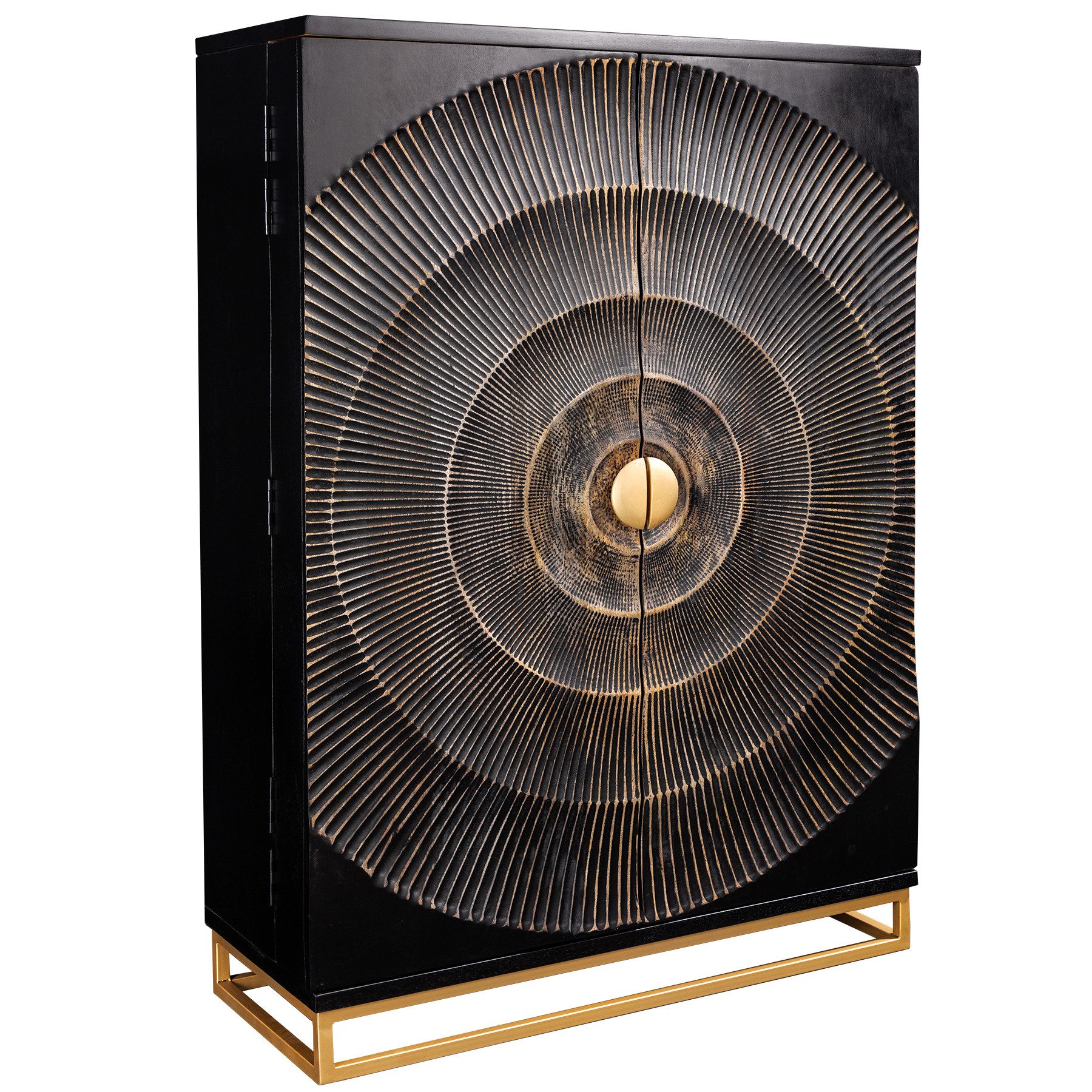 Barschrank GOLDEN SUNSET 140cm schwarz / gold