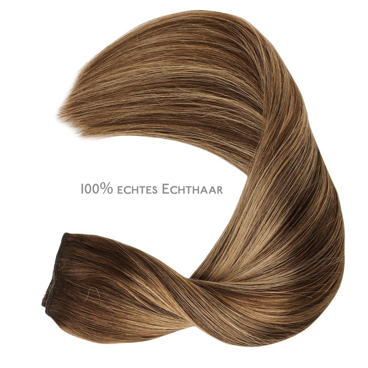 Wennalife Echthaar-Extension Haar bis Blonde Braun Karamell Halo Schokolade Haar, Extensions