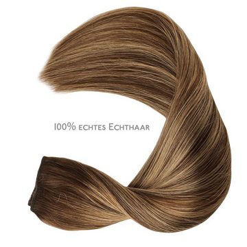 Wennalife Echthaar-Extension Haar Extensions, Halo Haar, Schokolade Braun bis Karamell Blonde