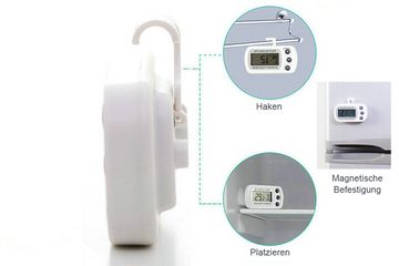 Coonoor Kühlschrankthermometer Funk-Kühlschrankthermometer, digitales Gefrierthermometer, IPX3 Wasserdichter Kühlschrankthermometer, Innen- und Außenbereich