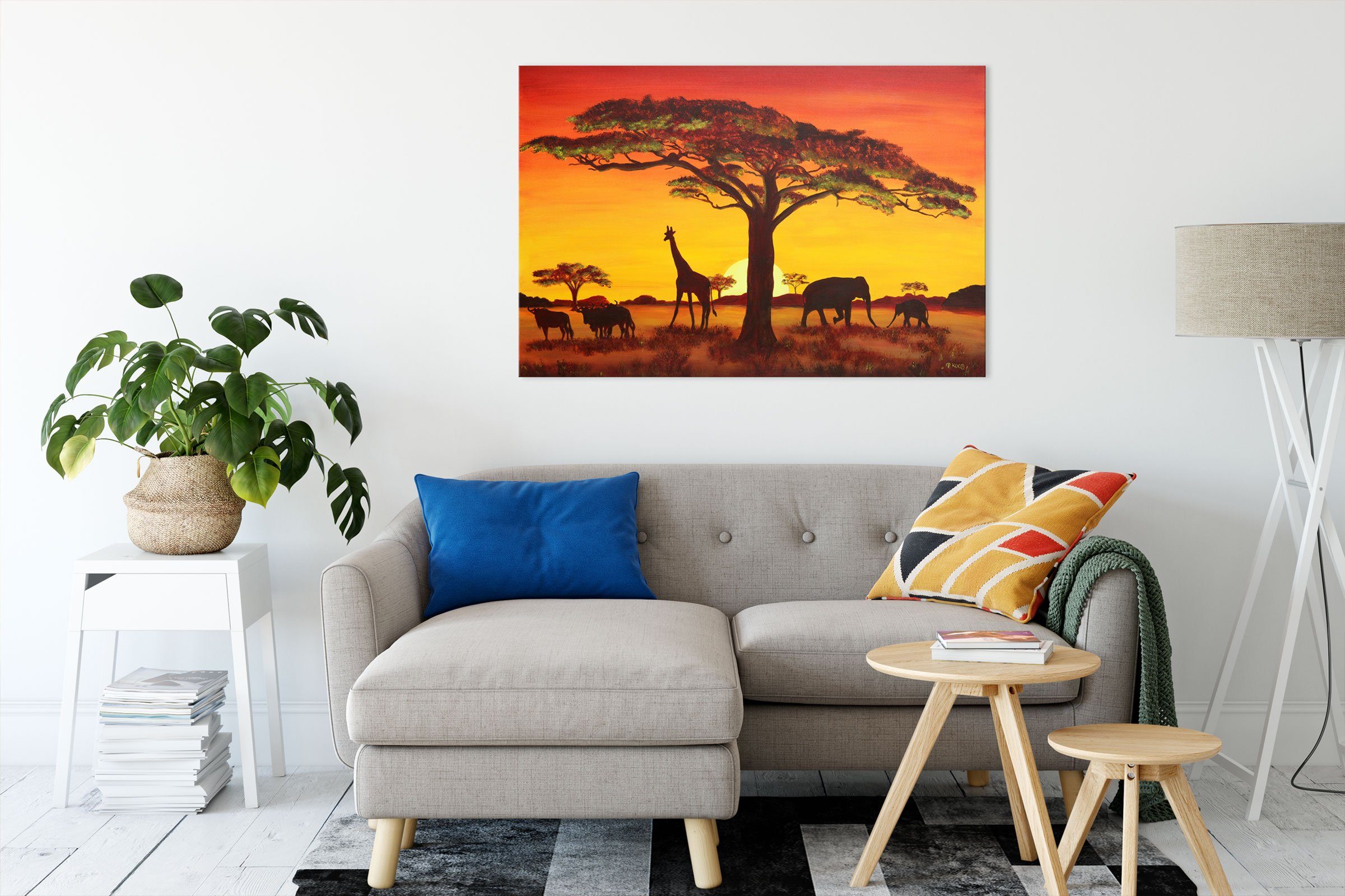 Pixxprint Leinwandbild Savanne Kunst, Savanne Kunst günstig online kaufen