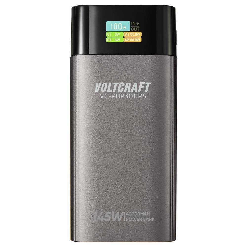 VOLTCRAFT VC-PBP3011PS Powerbank 40000 mAh USB PD 3.0 LiPo Silber (matt) Powerbank