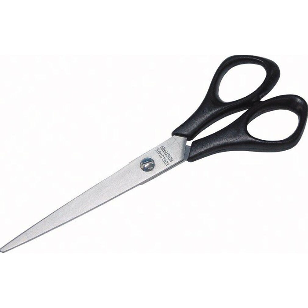 Papierschere 16cm, Schwarzer Ergonomischer Kunststoffgriff, Rostfreie Stahlklingen