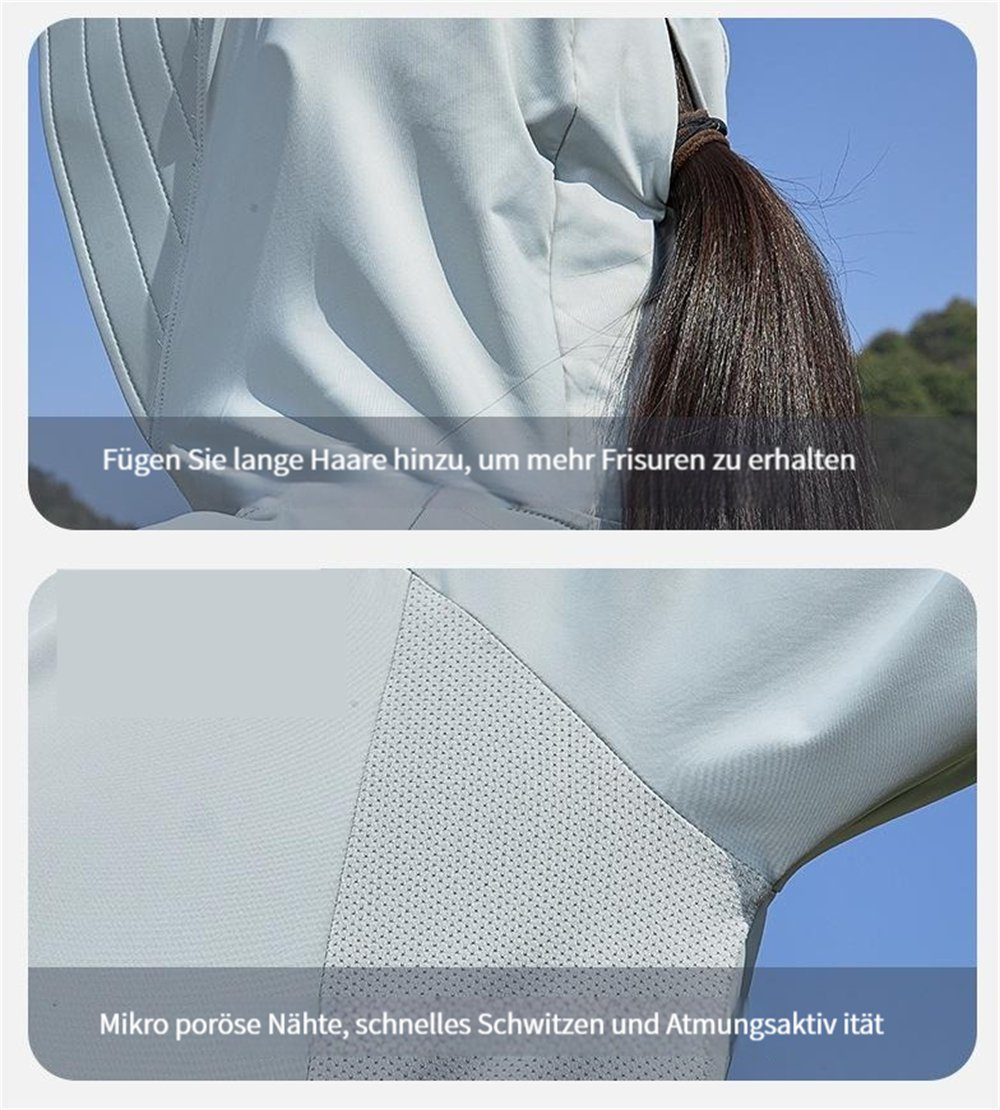 Sonnenschutz für Frauen Schwitzanzug Rouemi Sonnenschutzkleidung für Weiß Radfahrer, Sportlicher