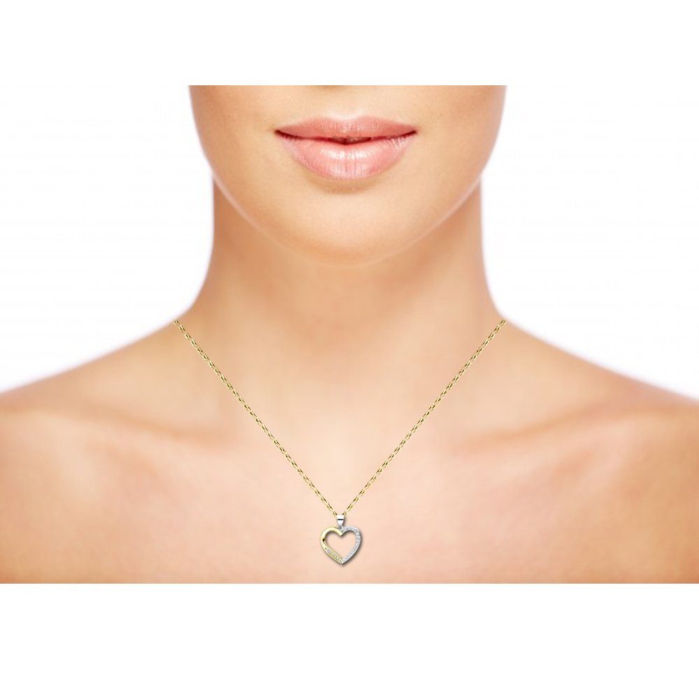 Limana Herzkette 925 Sterling Silber Kette mit Herz Anhänger gold rotgold rosegold (inkl. Geschenkdose), Idee Liebe Geschenk für Frauen Freundin Damen Ehefrau Mutter