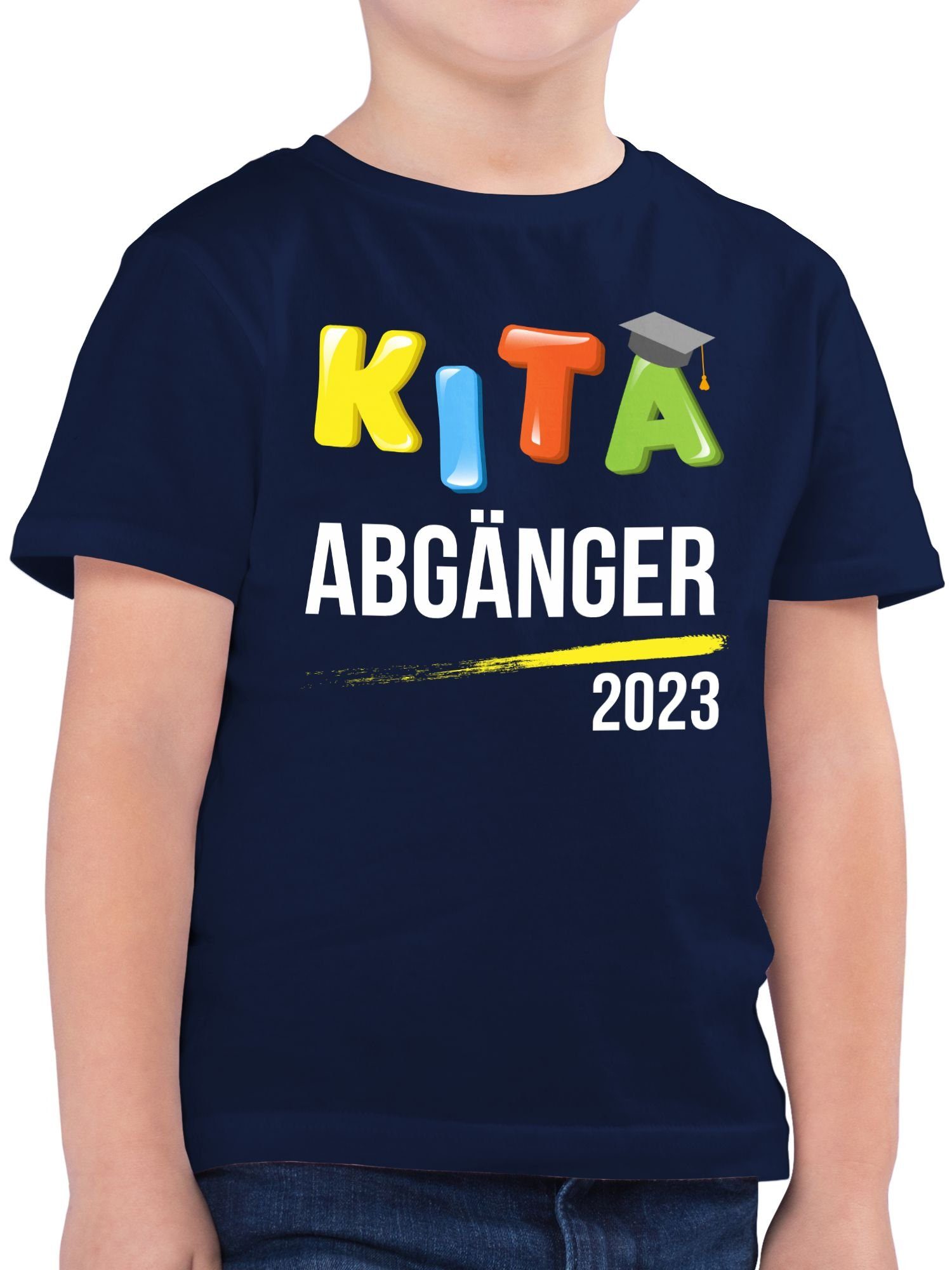 Shirtracer T-Shirt Kita Abgänger 2023 Einschulung Junge Schulanfang Geschenke 3 Dunkelblau | T-Shirts