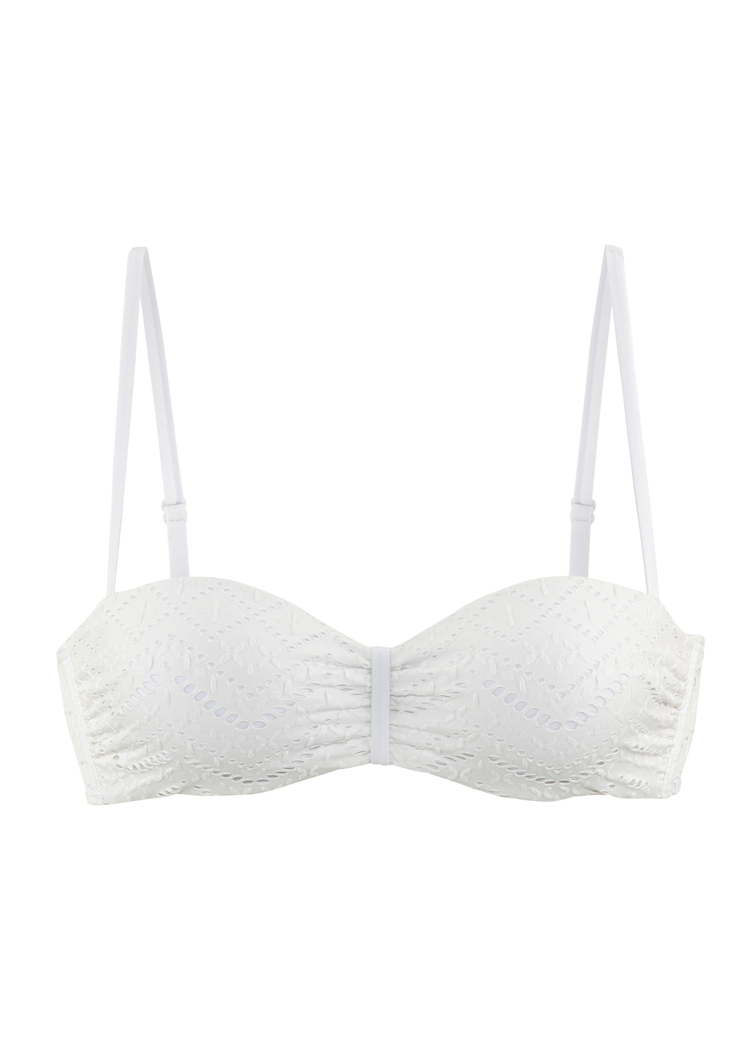 LASCANA Bügel-Bandeau-Bikini-Top Omara, mit Lochstickerei günstig online kaufen