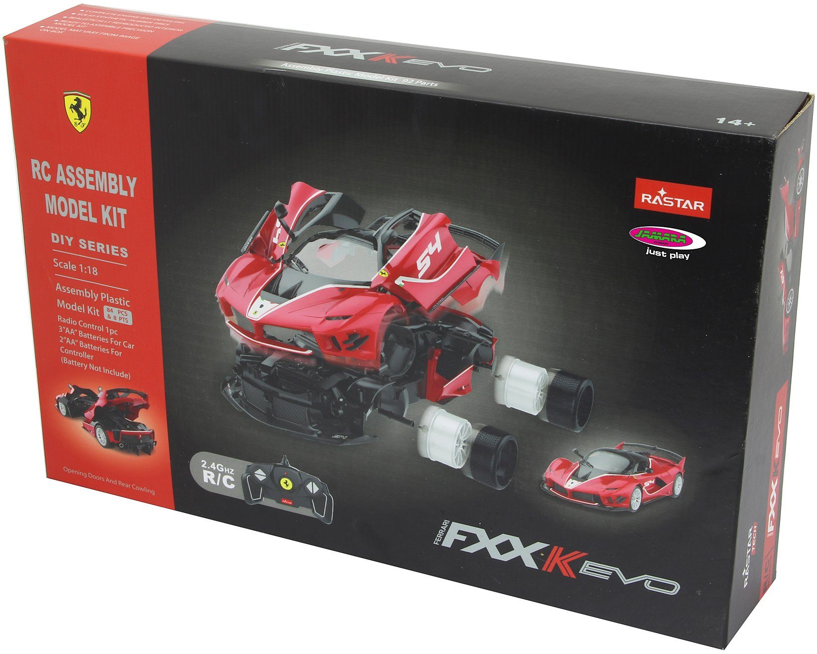 Jamara Modellbausatz Ferrari FXX K Evo 1:18, rot - 2,4 GHz, Maßstab 1:18