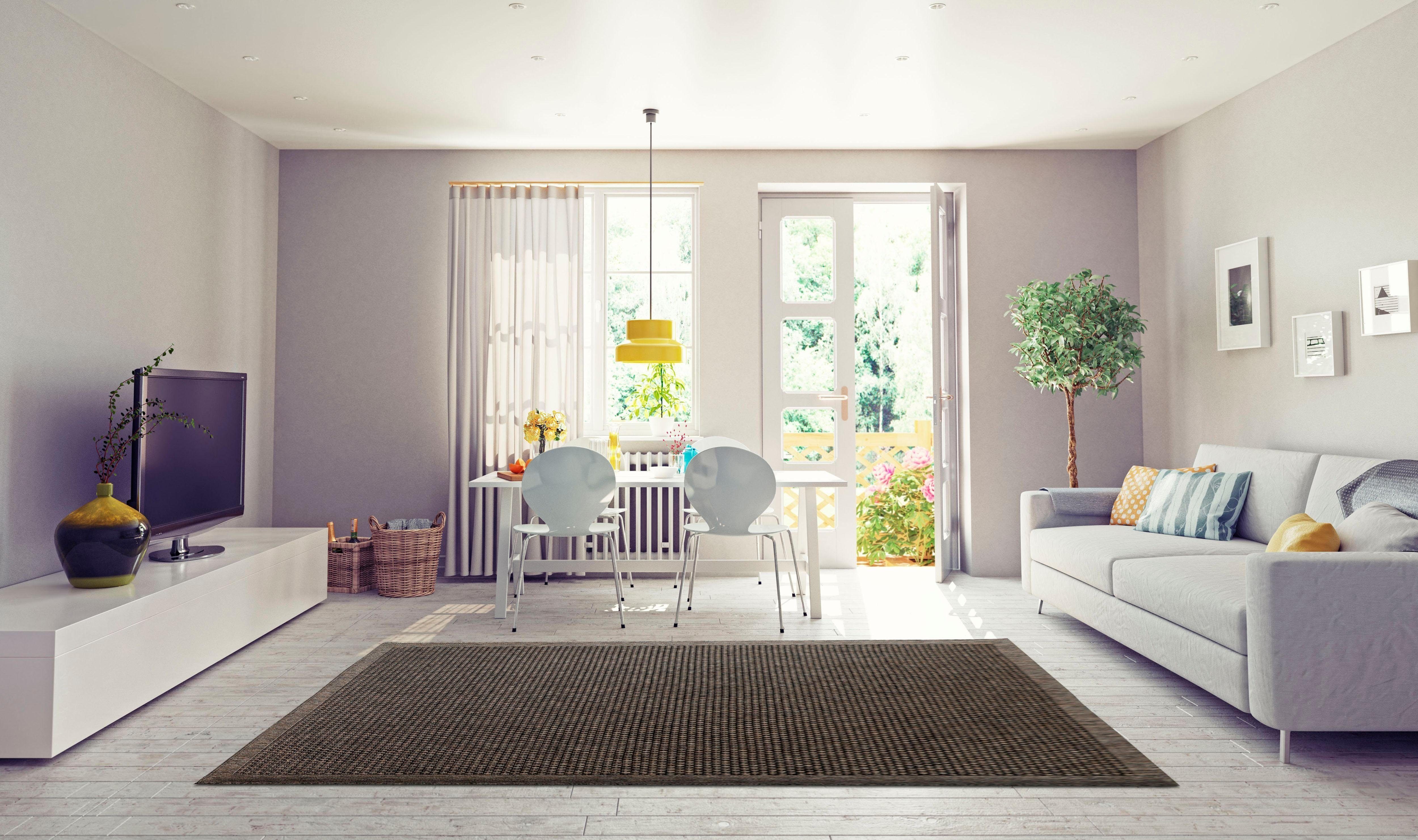 Outdoor Teppich taupe Wohnzimmer Gero, In- rechteckig, geeignet, und home, Höhe: my mm, 5