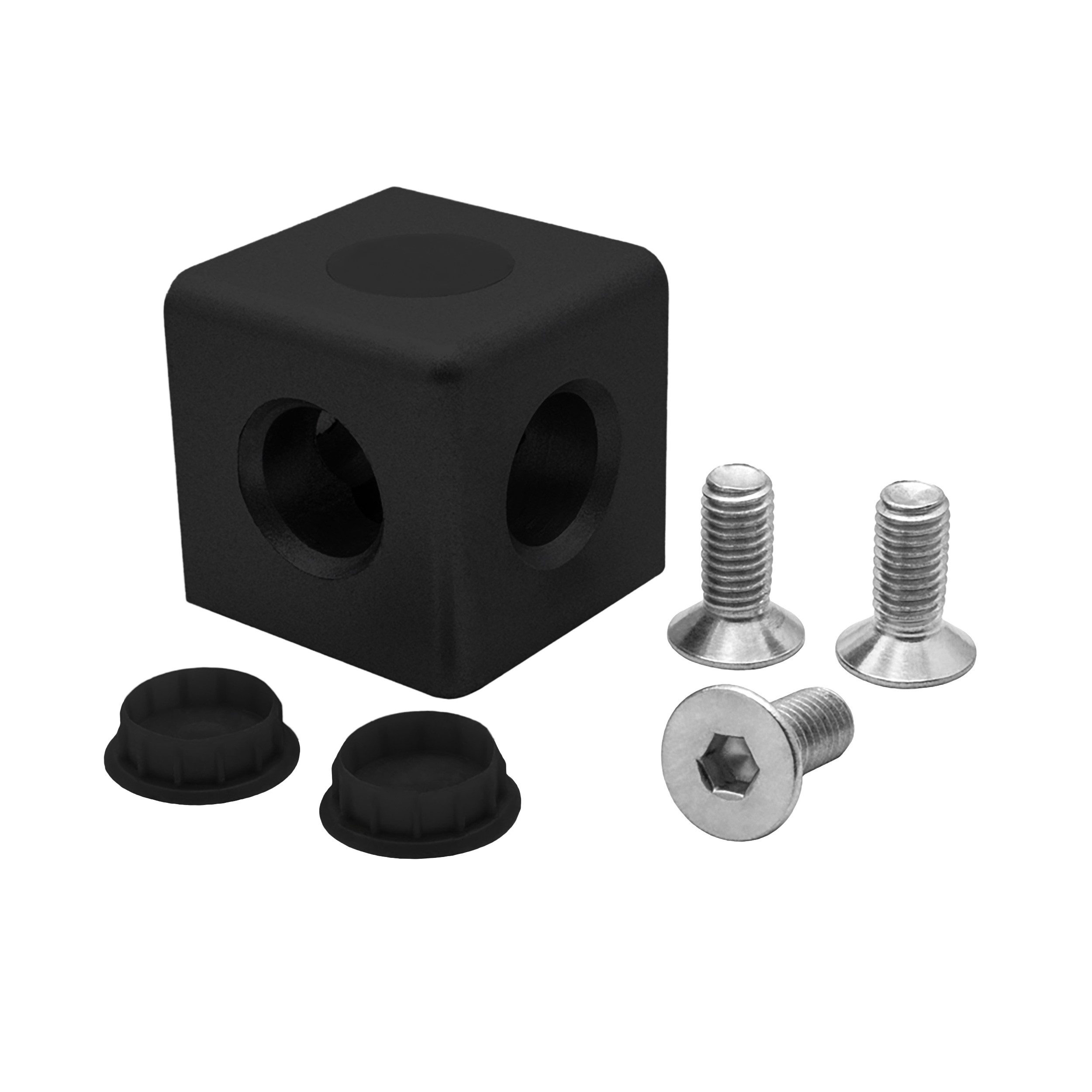 KLAK Profil KLAK 40 - 3-Wege Würfelverbinder Eck-Verbinder Aluprofil 40x40 schwarz