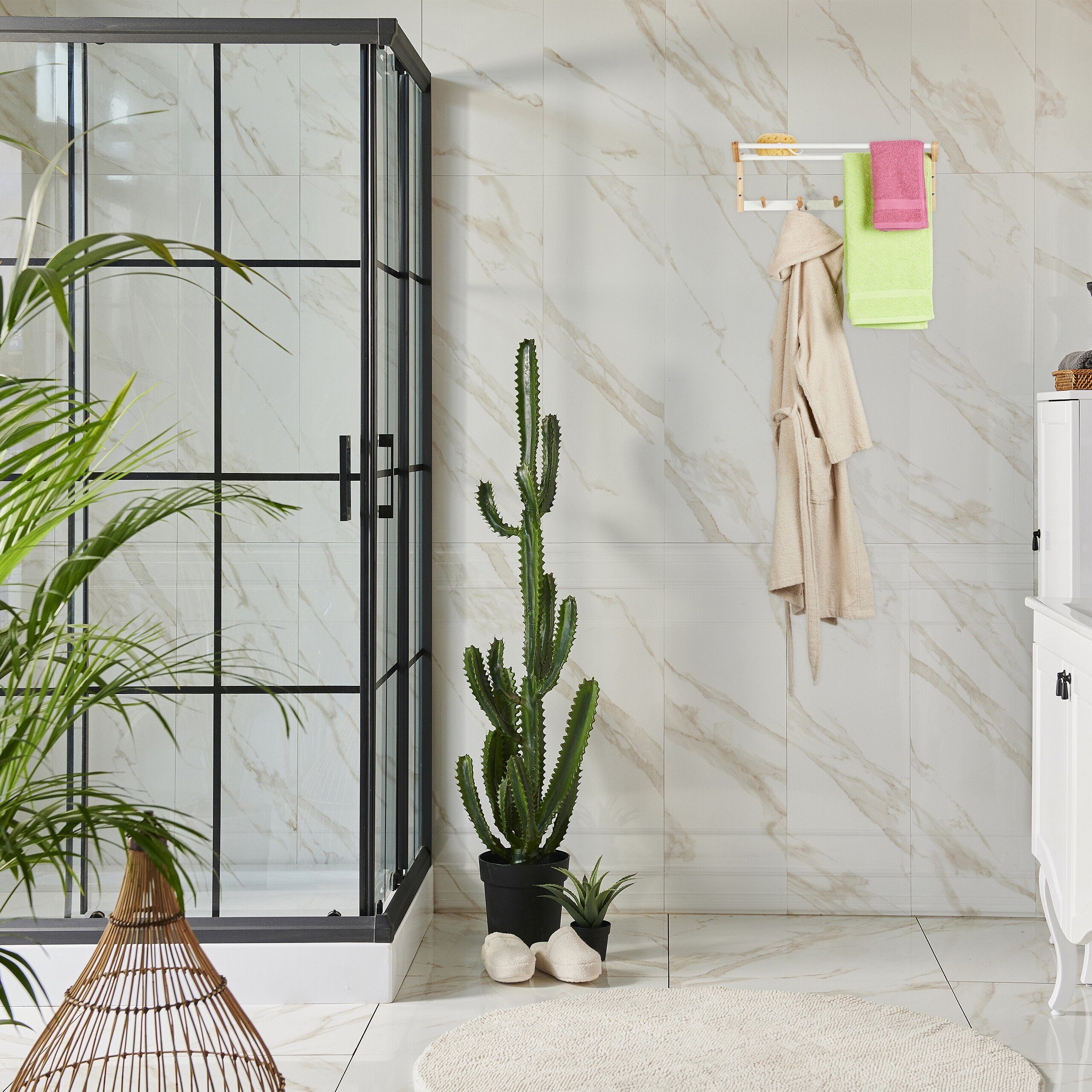 relaxdays Handtuchhalter Bambus Handtuchhalter für die Wand günstig online kaufen