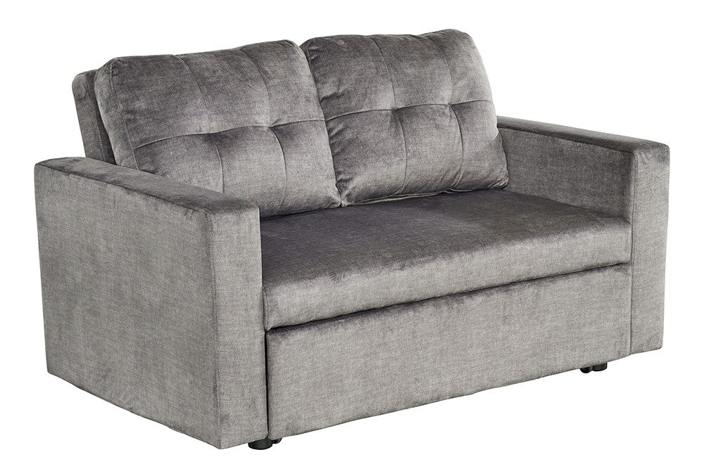 riess-ambiente Schlafsofa SMART 2-Sitzer grau – Samt, ausziehbar, Nosagfede günstig online kaufen