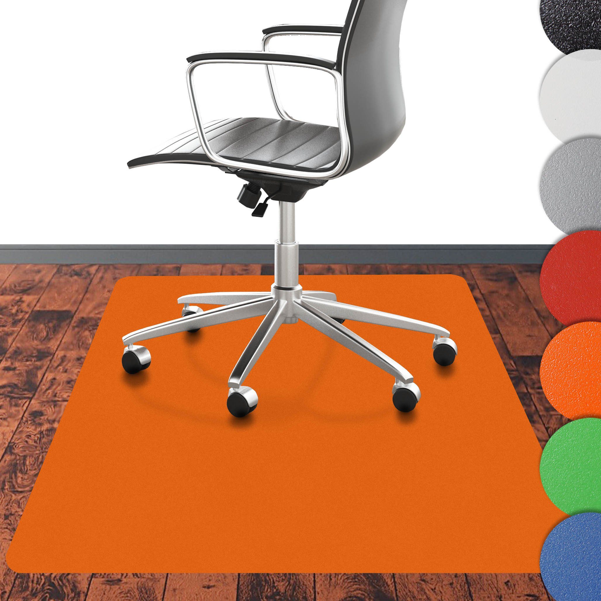 Nova Forma Bodenschutzmatte CHROMA, bunte Stuhlmatte in Trendfarben - Bodenschutz im Büro & Zuhause Orange
