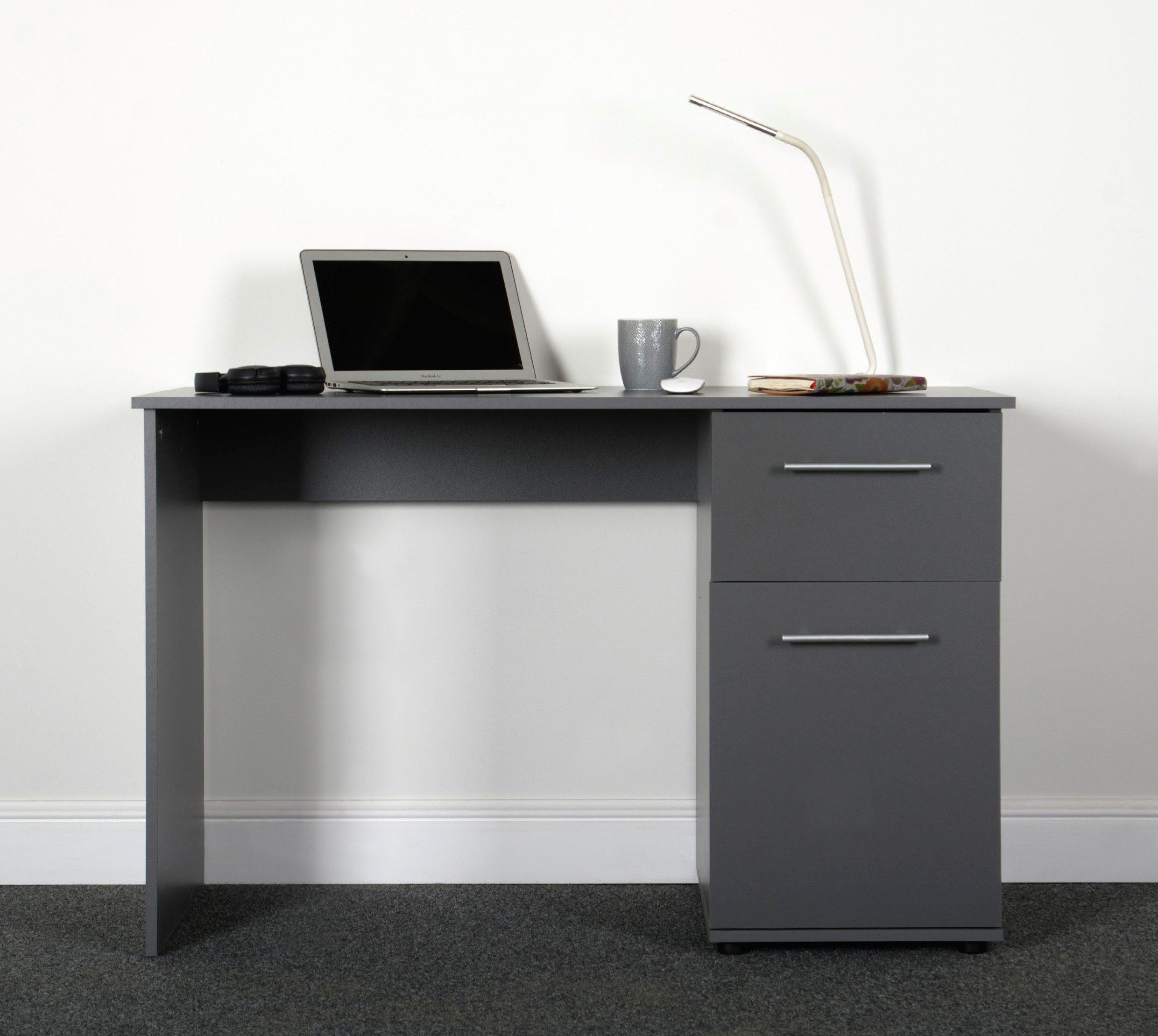 VOGL Möbelfabrik Schreibtisch Tobi, wahlweise mit 3 Schubkästen oder 1 Schubkasten/1 Tür, optional mit Tastaturauszug, Breite 115 cm