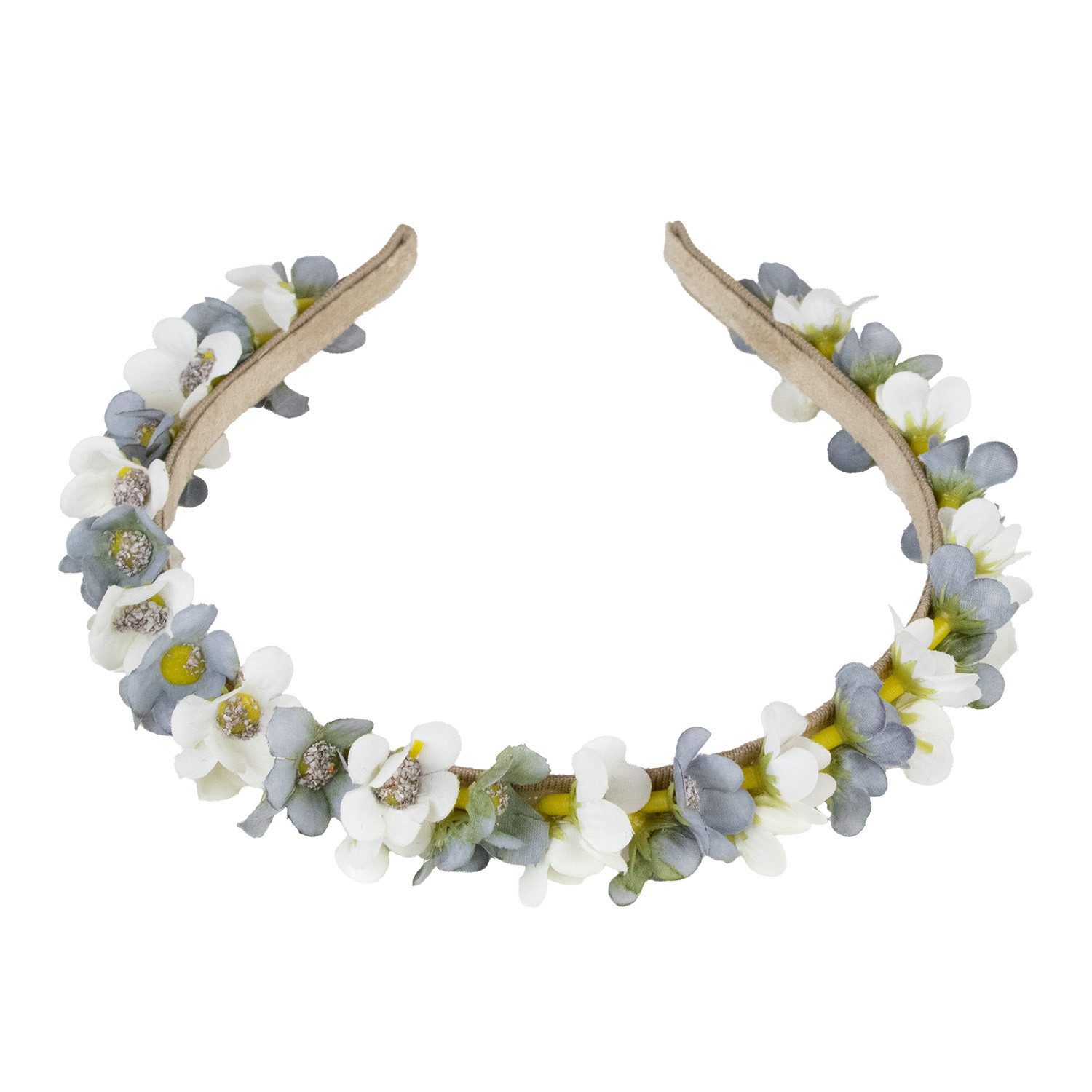 Trachtenland Haarreif Blumen Haarreif "Elfe" - Schmaler Blütenkranz Haarschmuck Hochzeit