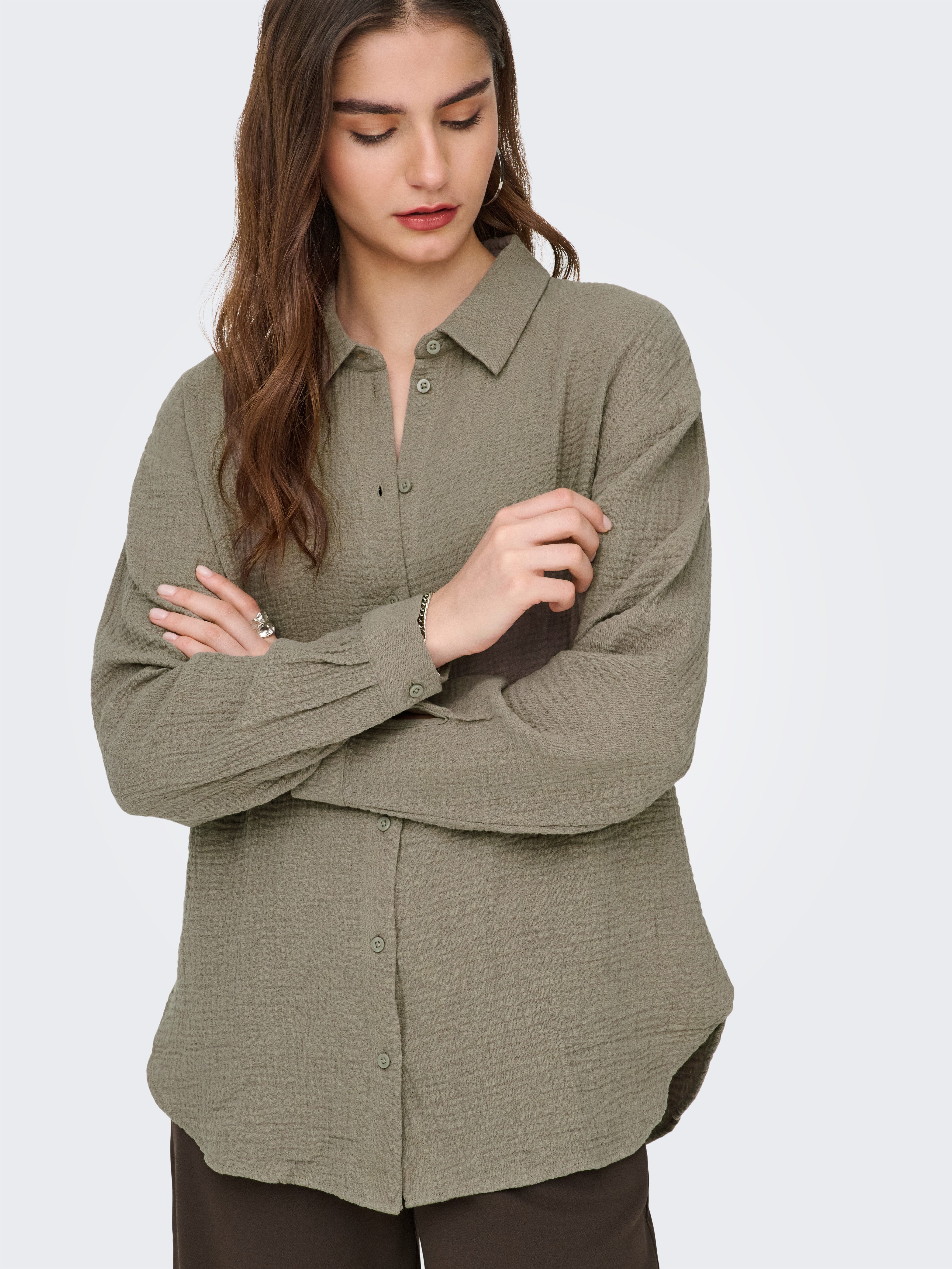 JDY Hemdbluse JDYTHEIS LIFE L/S LOOSE SHIRT WVN NOOS Baumwolle, regular fit