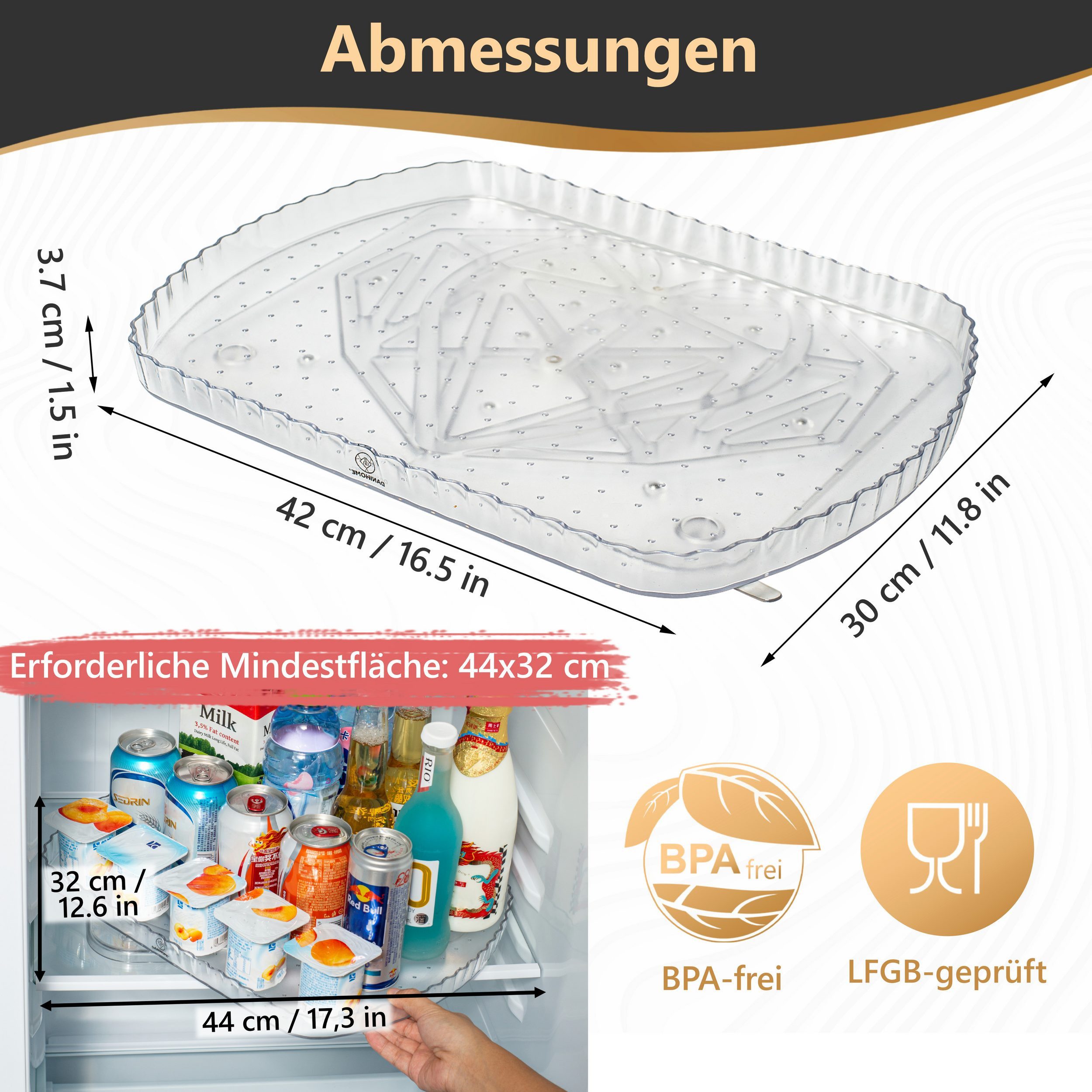 DANIHOME Gewürzregal Frostswing – 360° Kühlschrank-Drehtablett günstig online kaufen