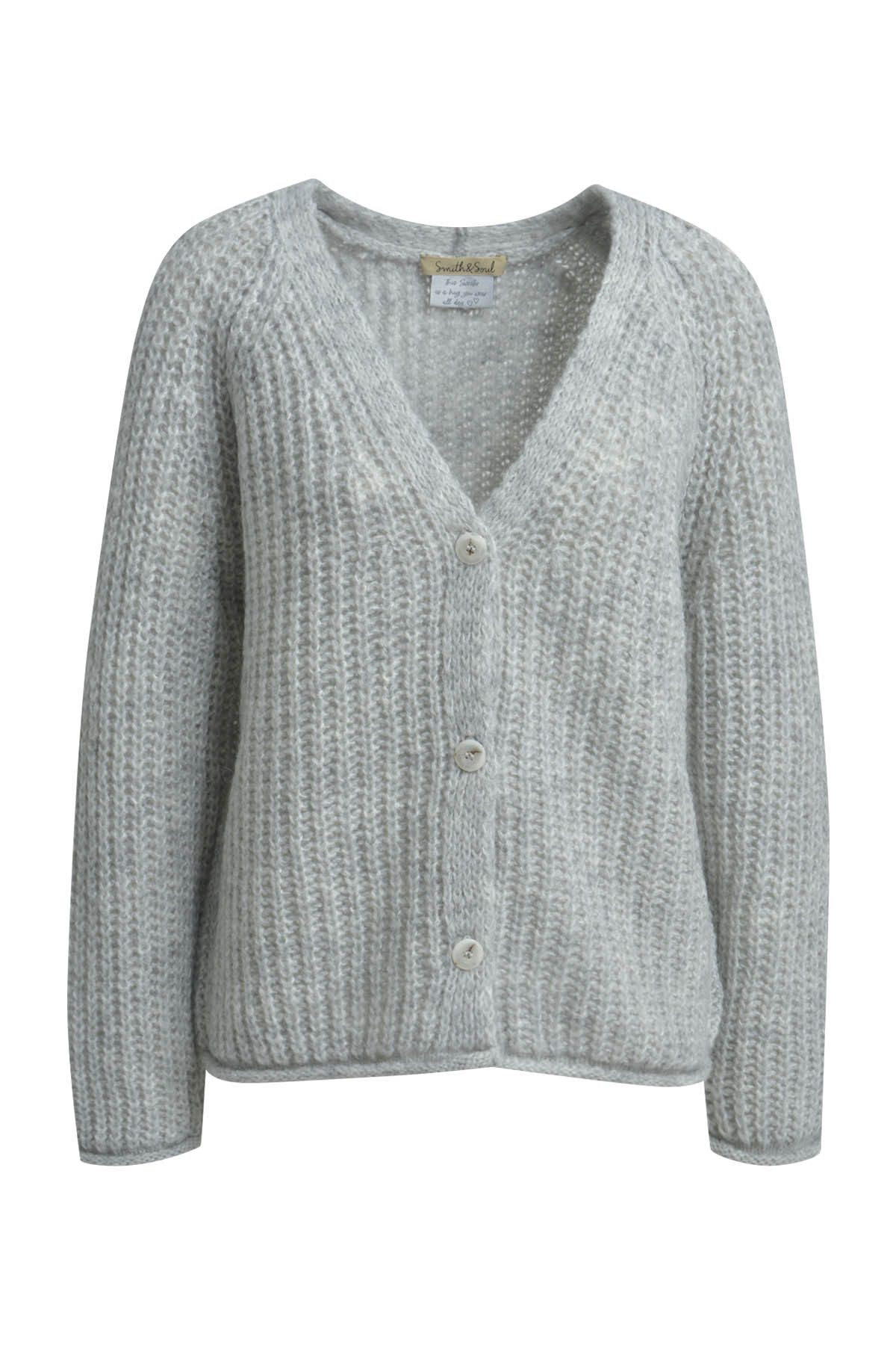 Smith & Soul Steppweste HAIRY RAGLAN V-NECK CARDIGAN