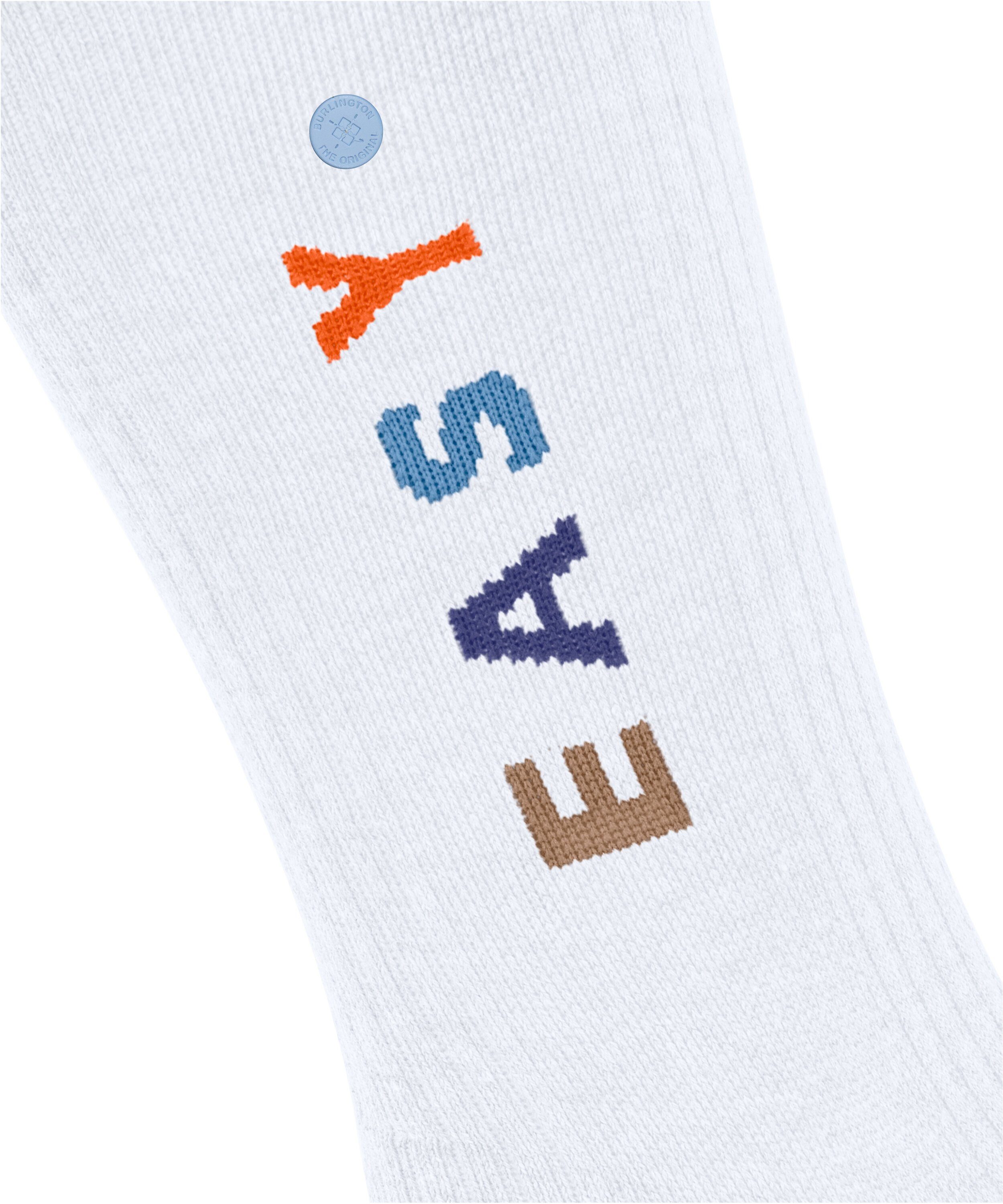 (1-Paar) white Burlington EASY Socken (2000)