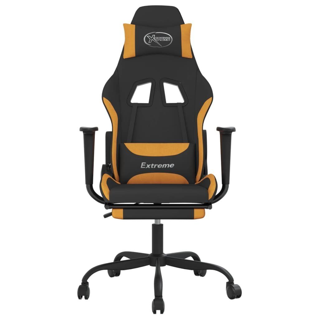 Orange Stoff Schwarz Gaming-Stuhl vidaXL Gaming-Stuhl mit Schwarz und Schwarz Dunkelgelb Fußstütze St) und | Dunkelgelb und (1
