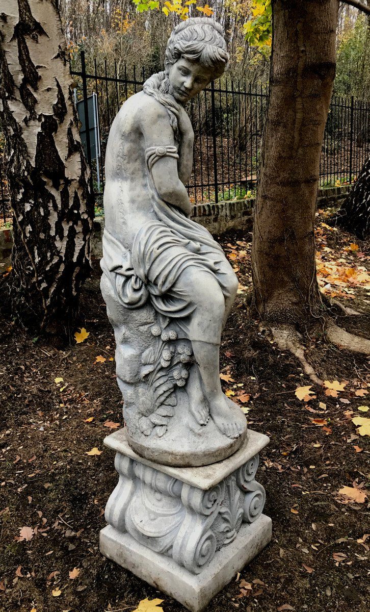 von Massive - sehr - / Gartenskulptur Stil schwere Barock Anik Statue - Antikgrau Casa mit Sockel Skulptur Padrino Steinfigur Skulptur schwer