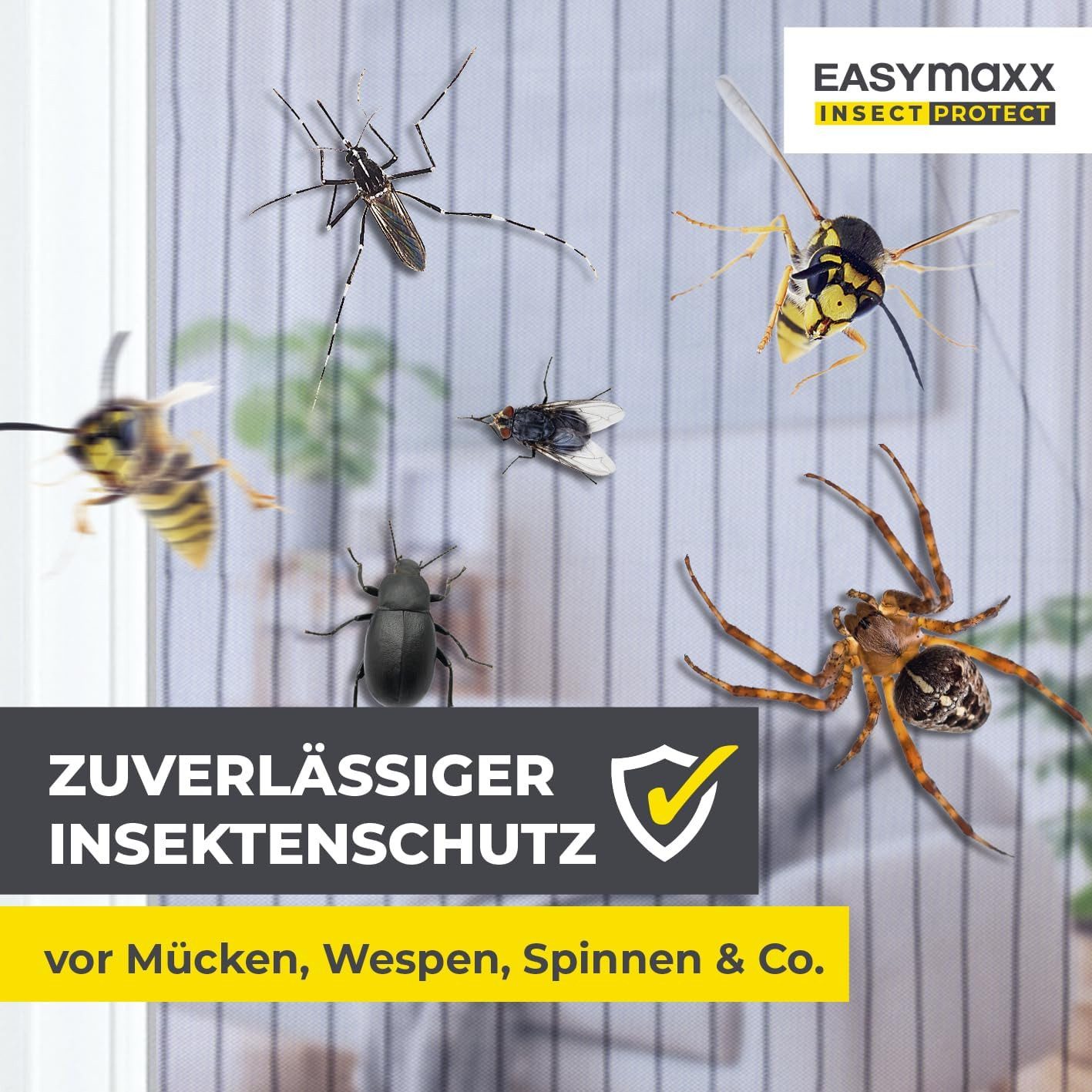 EASYmaxx Insektenschutz-Tür Fliegengitter Tür, (1-St), Moskitonetz mit Magnetverschluss 90x210 cm – Bild 5 von 5