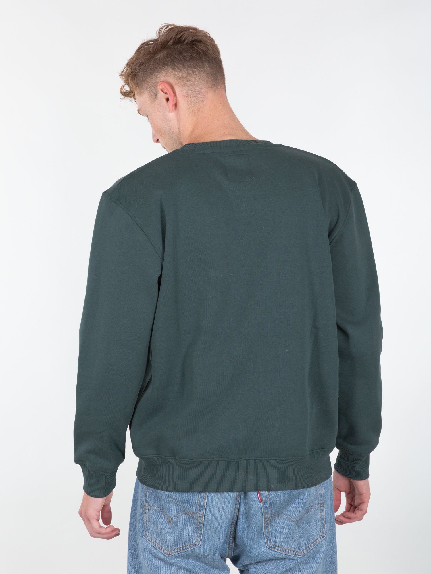 Alpha Industries Sweater navy Alpha green - Industries Sweater Sweatshirts Basic Men