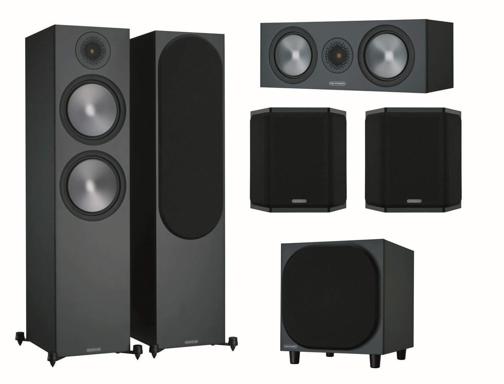 MONITOR AUDIO Heimkinosystem Bronze 6G Cinema 500 schwarz Lautsprecher-Set 5.1 (nicht zutreffend, 5.1 Heimkino Set)