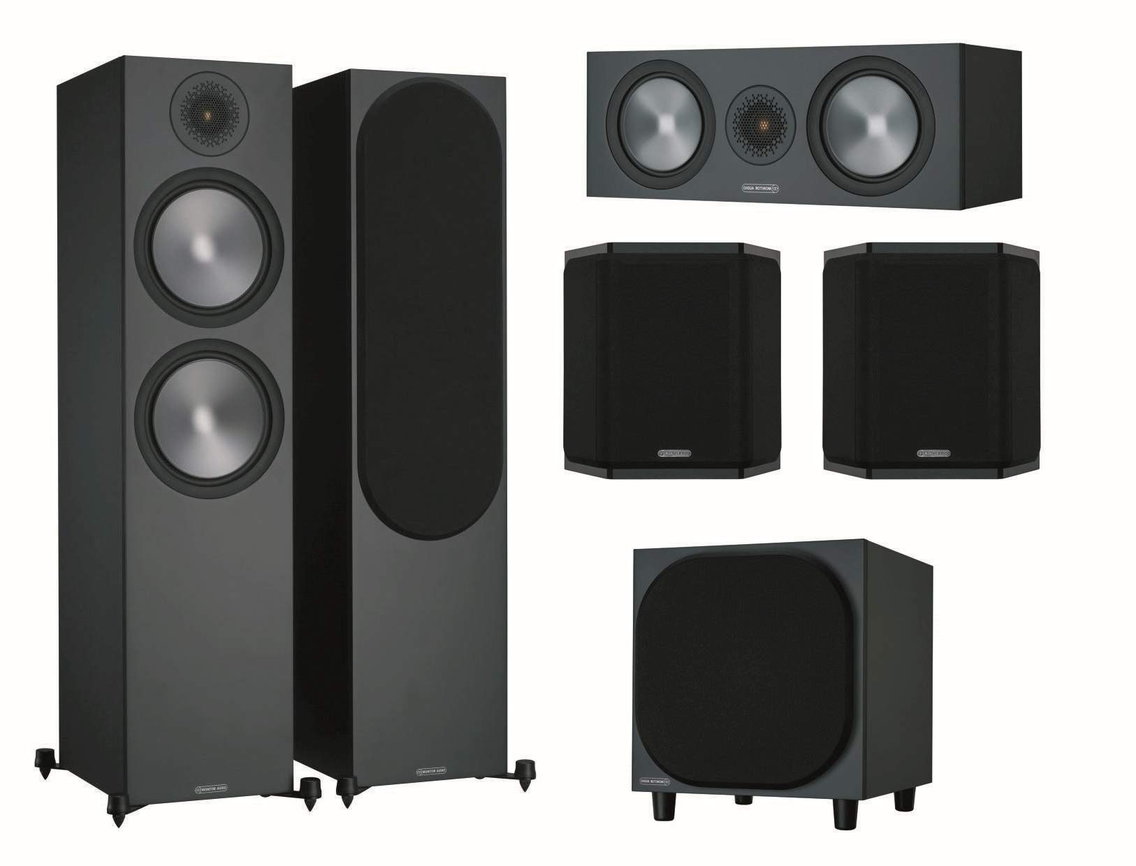 MONITOR AUDIO Bronze 6G Cinema 500 schwarz Lautsprecher-Set 5.1 Heimkinosystem (nicht zutreffend, 5.1 Heimkino Set)