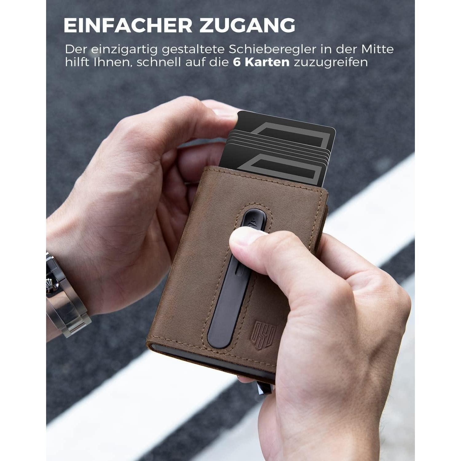 LuxusKollektion Kartenetui Airtag Kartenetui RFID Schutz Herren Geldbörse Slim Wallet Münzfach