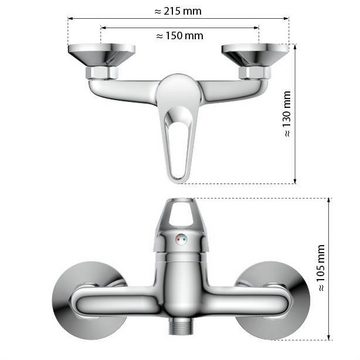 Eisl Duscharmatur SPEED auswechselbare 35mm Keramik-Kartusche, Brauseschlauchanschluss