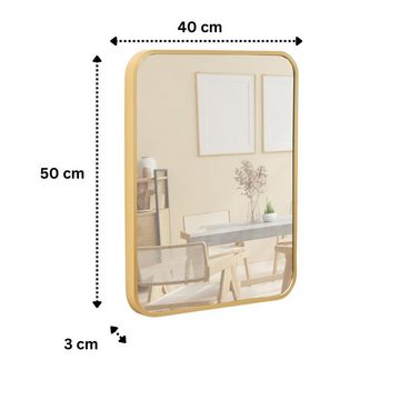 Terra Home Wandspiegel Spiegel Metallrahmen Schminkspiegel 40x50 gold, Badezimmerspiegel Flurspiegel