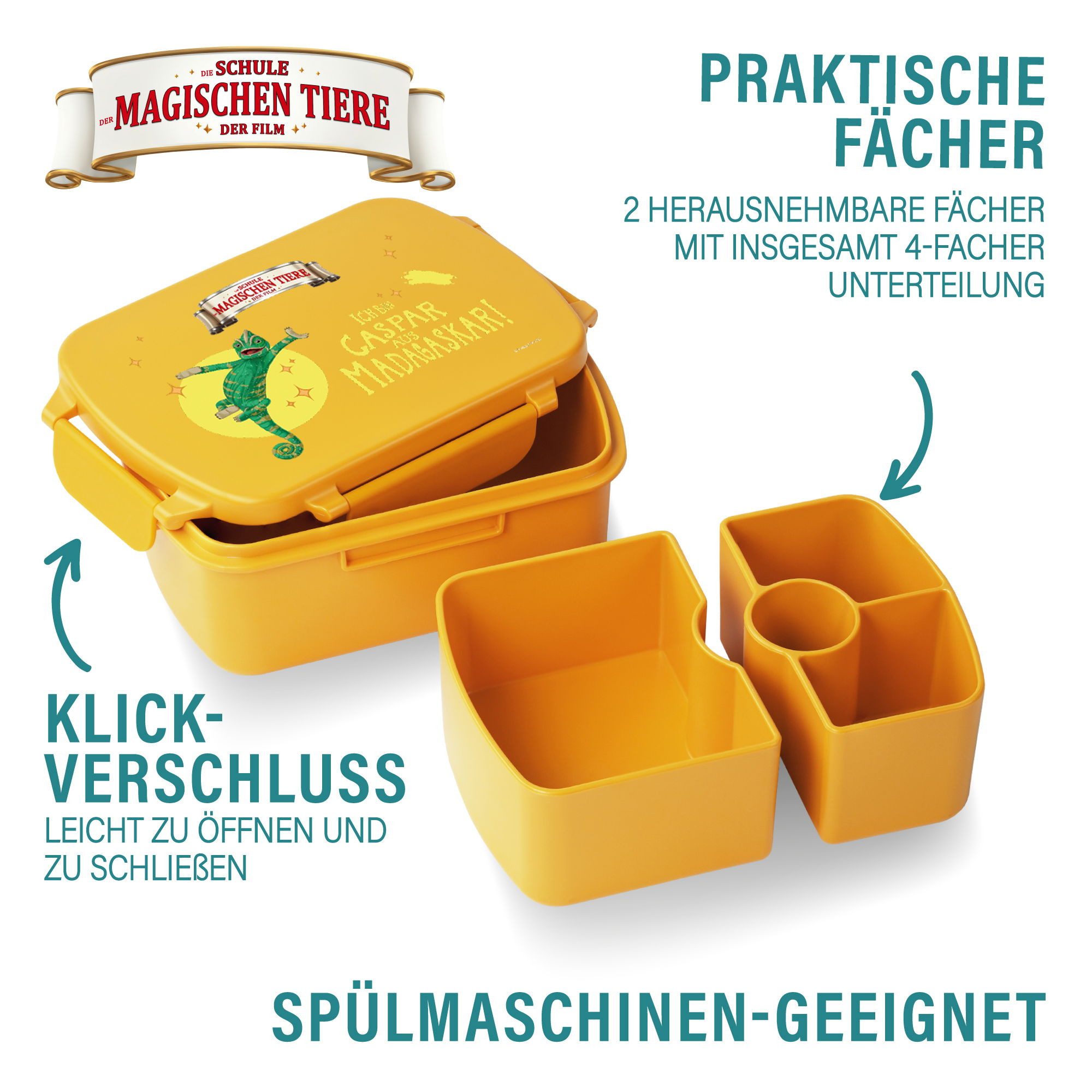 AWAVE® Lunchbox AWAVE® Die Schule der Magischen Tiere Brotdose Snackbox, aus rPET, rPET, (1-tlg)