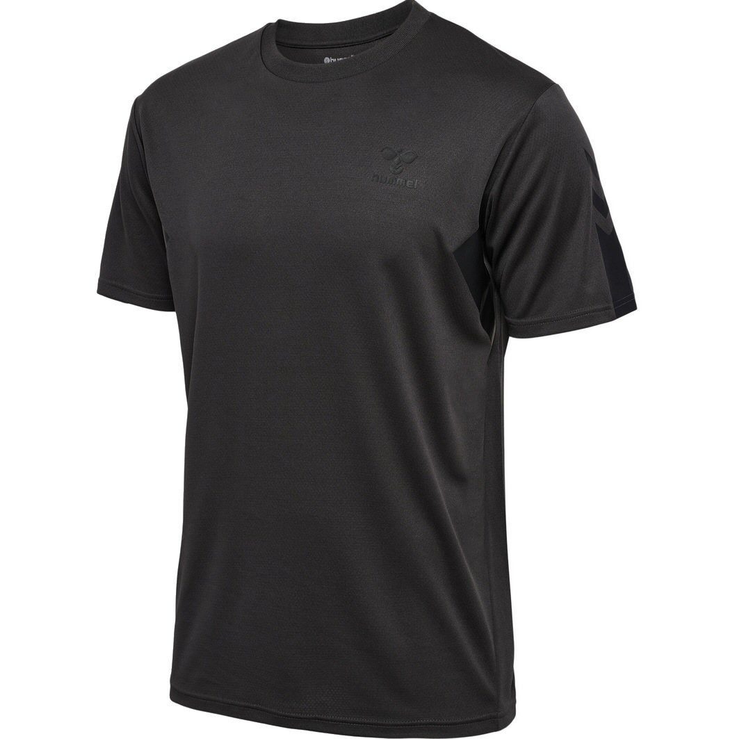 hummel T-Shirt hmlACTIVE PL Jersey (100% rec. Polyester) kurzarm schwarz Herren