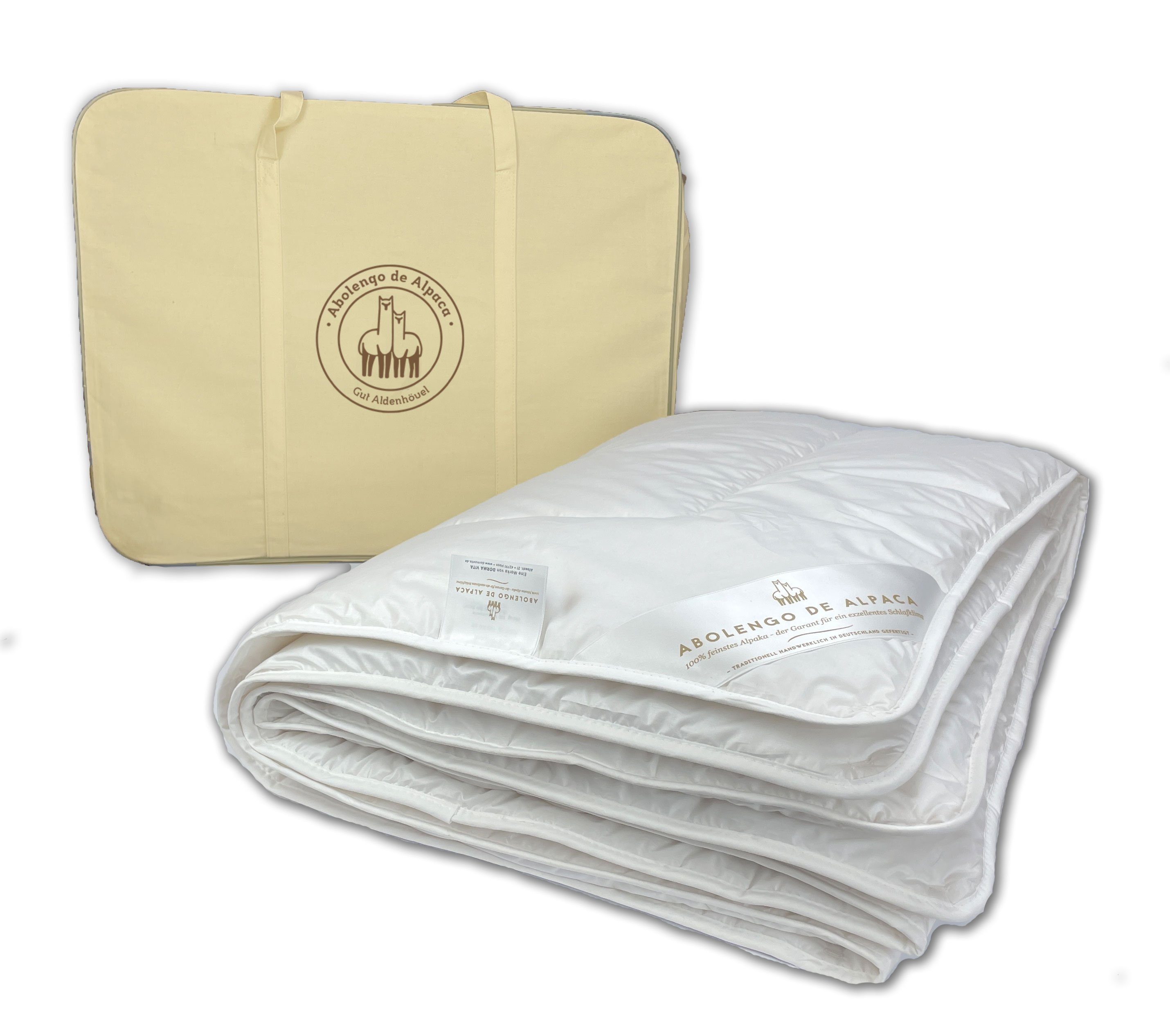 Abolengo de Alpaca Naturhaarbettdecke Alpaka Bettdecke 100% Baby Alpaka, Füllung: 885g Baby Alpaka, Bezug: 200er Baumwollbatist, Hergestellt in Deutschland