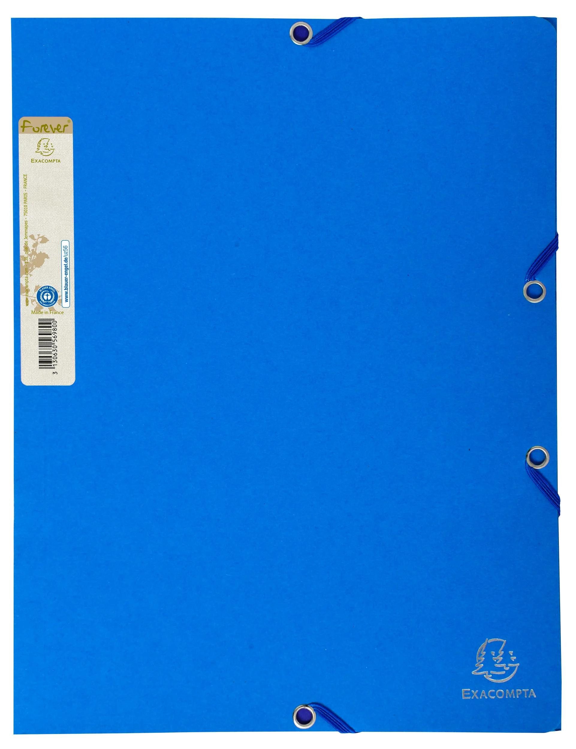 Organisationsmappe 25x Sammelmappe +Gummizug 3 Klappen A4 RC Kart. Hellblau 56982E