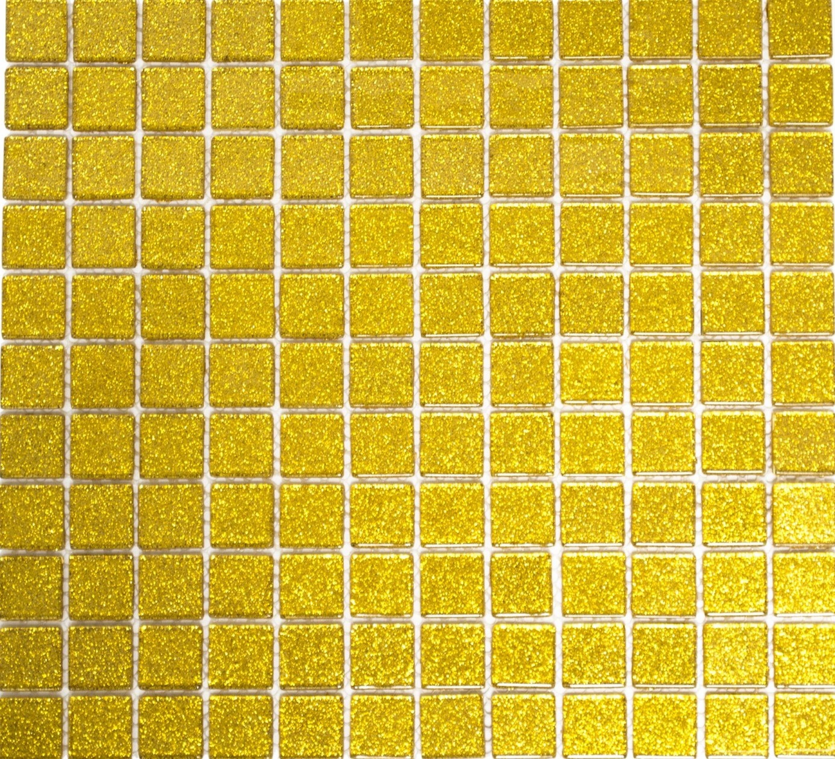 Mosaikfliesen Mosaikfliese gold gehämmert Mosani Fliesenspiegel Glasmosaik